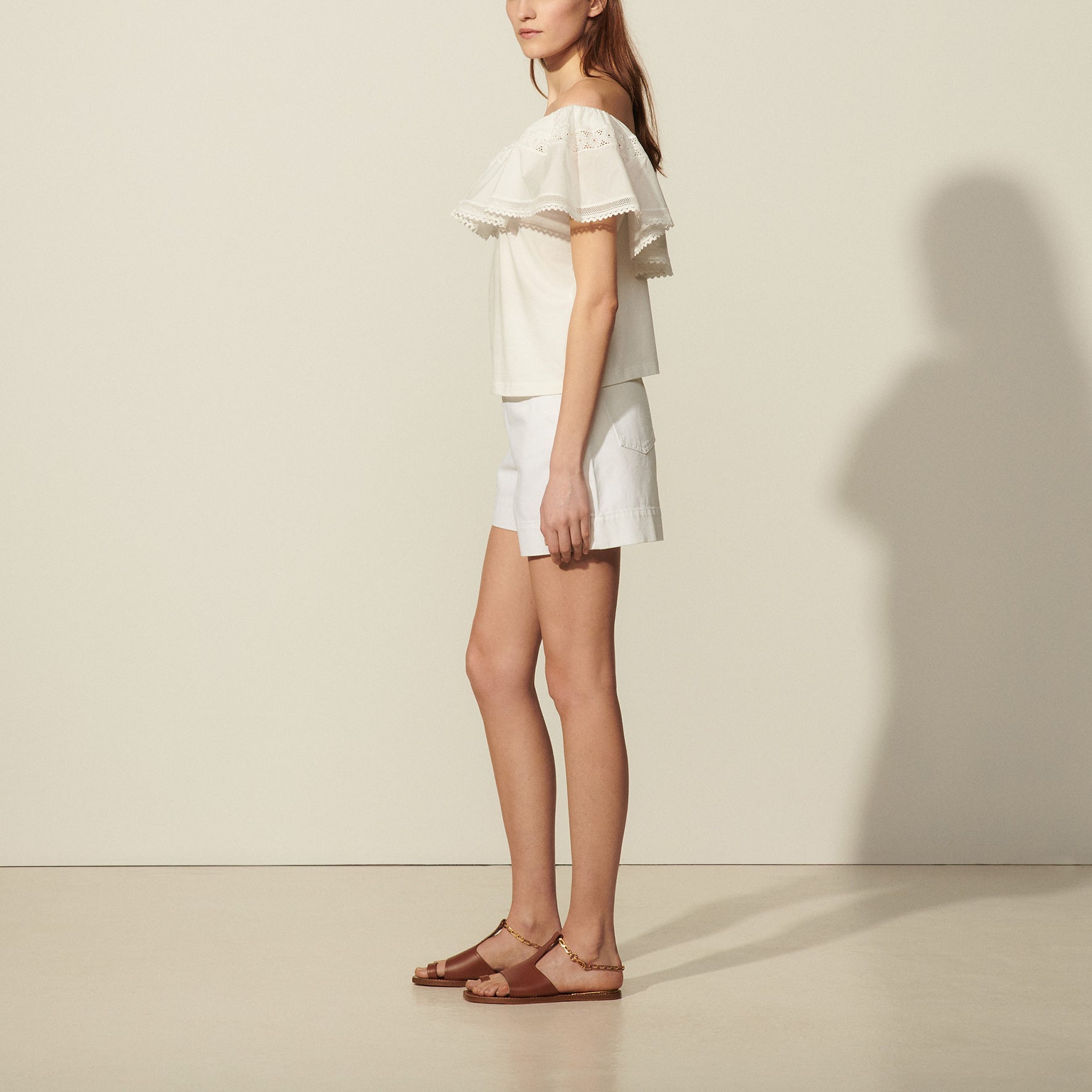 T-shirt à grand volant Sandro seconde main