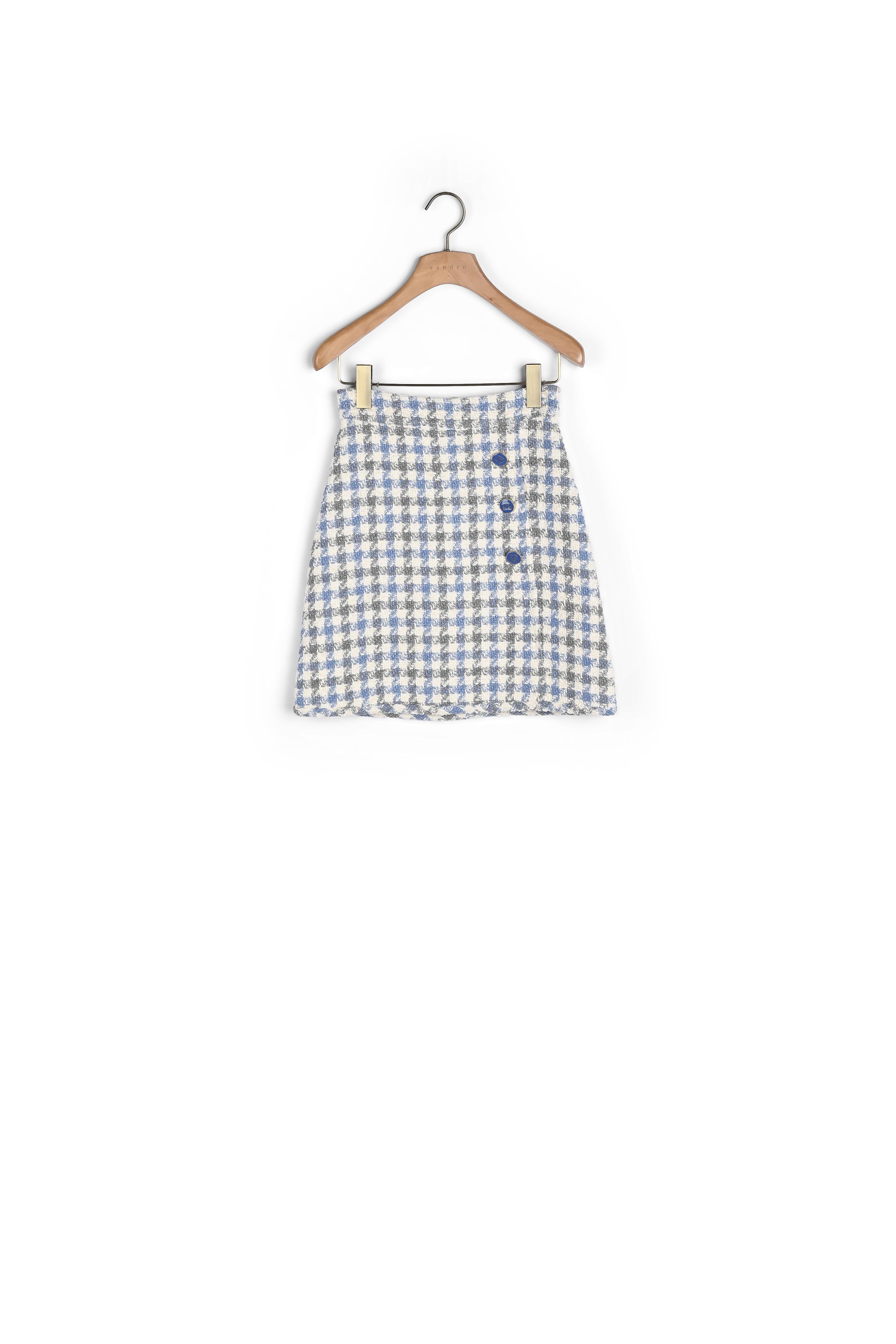 Jupe courte en tweed pied de coq Sandro seconde main