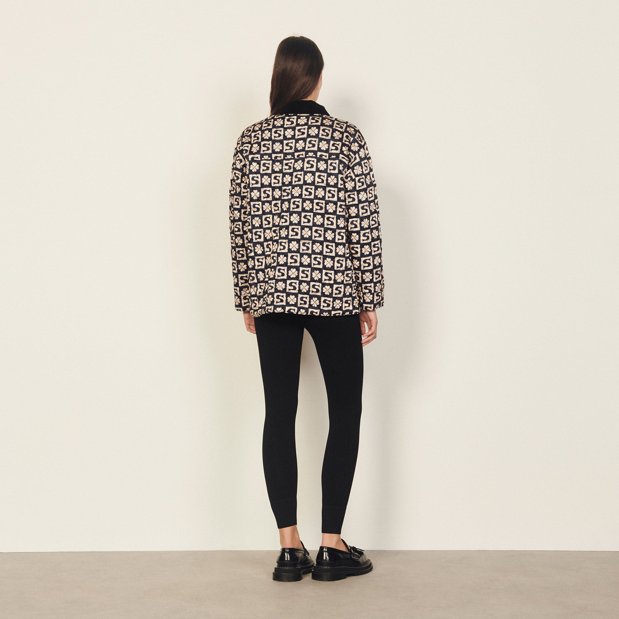 Cardi coat matelassé en mix-matières Sandro seconde main