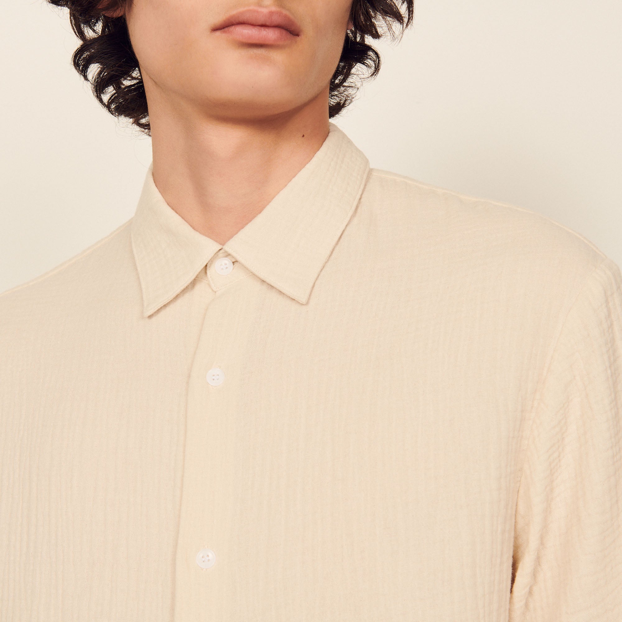 Chemise en coton gaufré Sandro seconde main