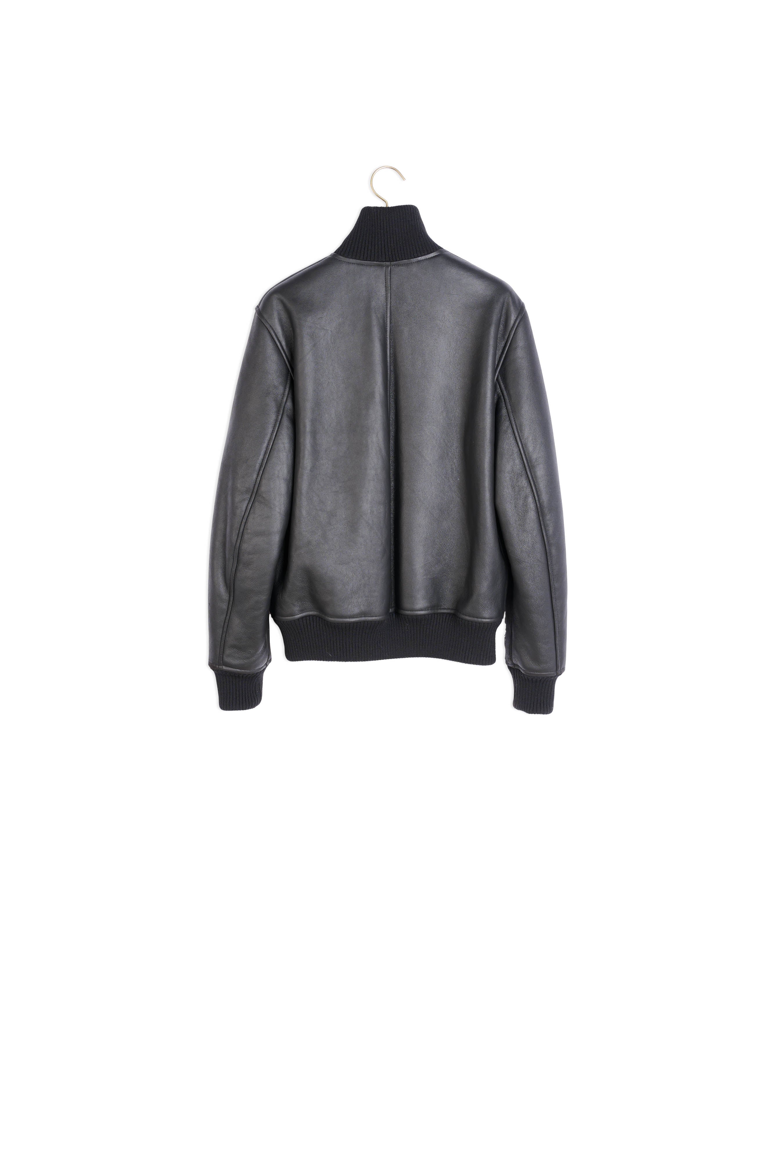 Blouson en peau lainée à zip Sandro seconde main