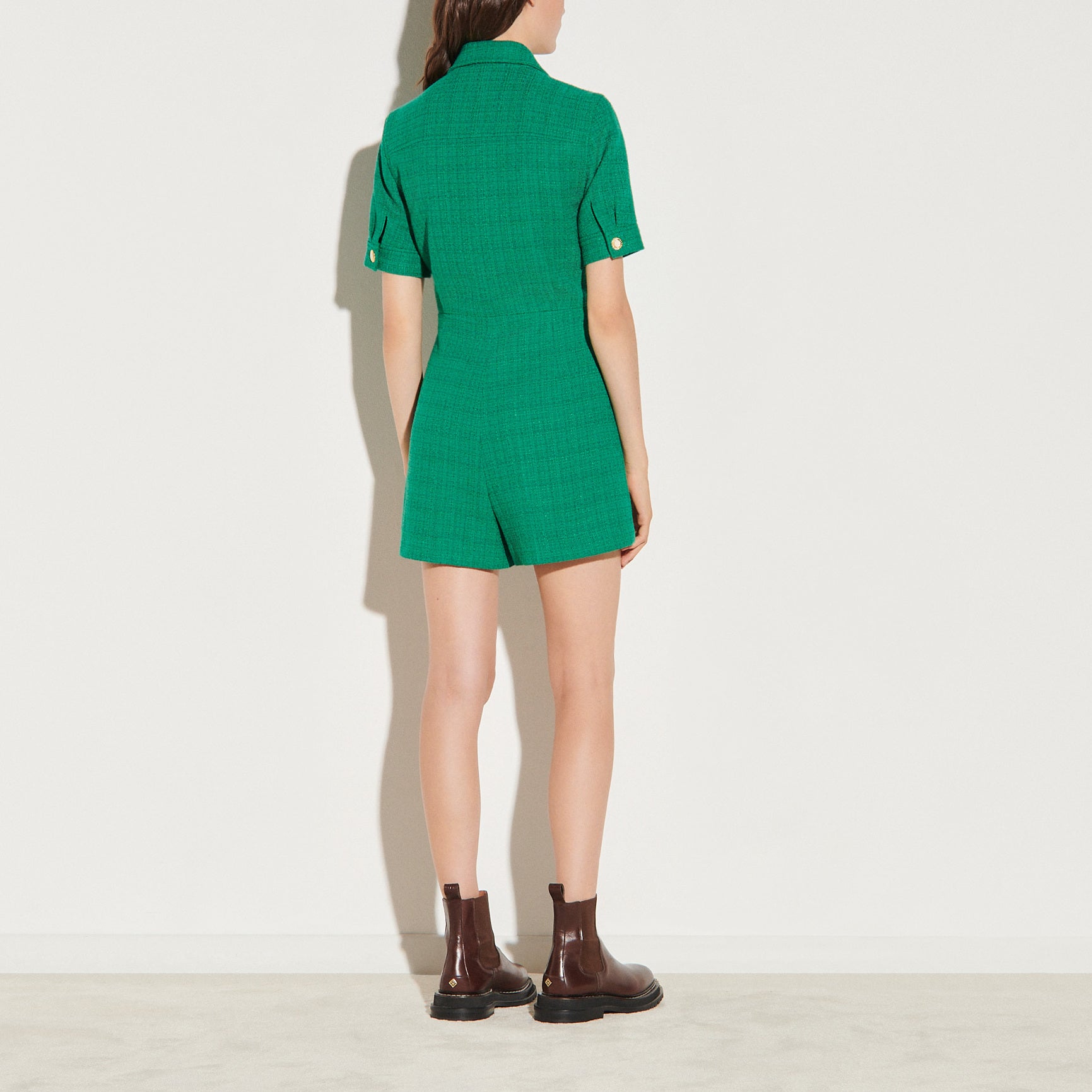 Combinaison Short en tweed à zipper Sandro seconde main