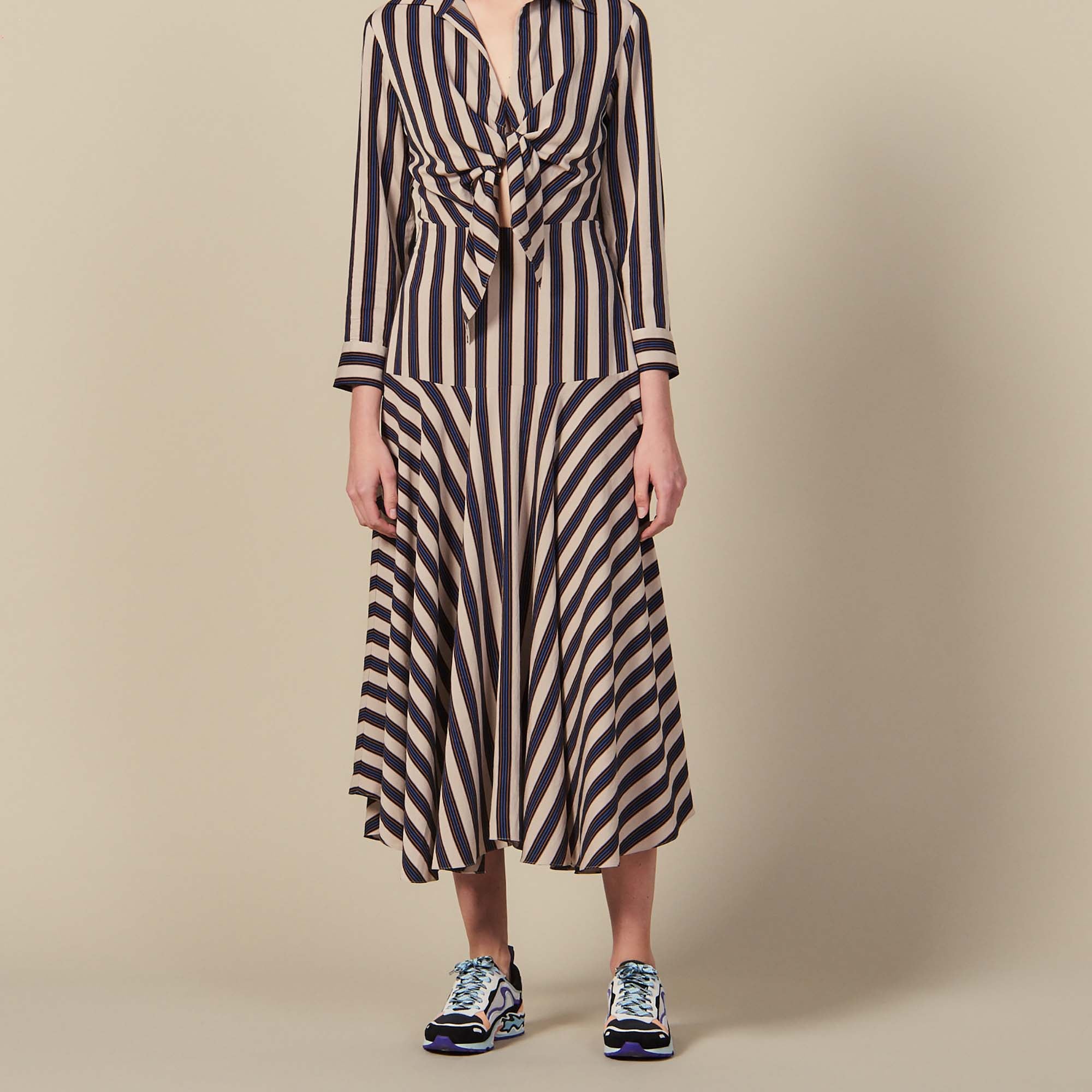 Robe longue à jeux de rayures Sandro seconde main