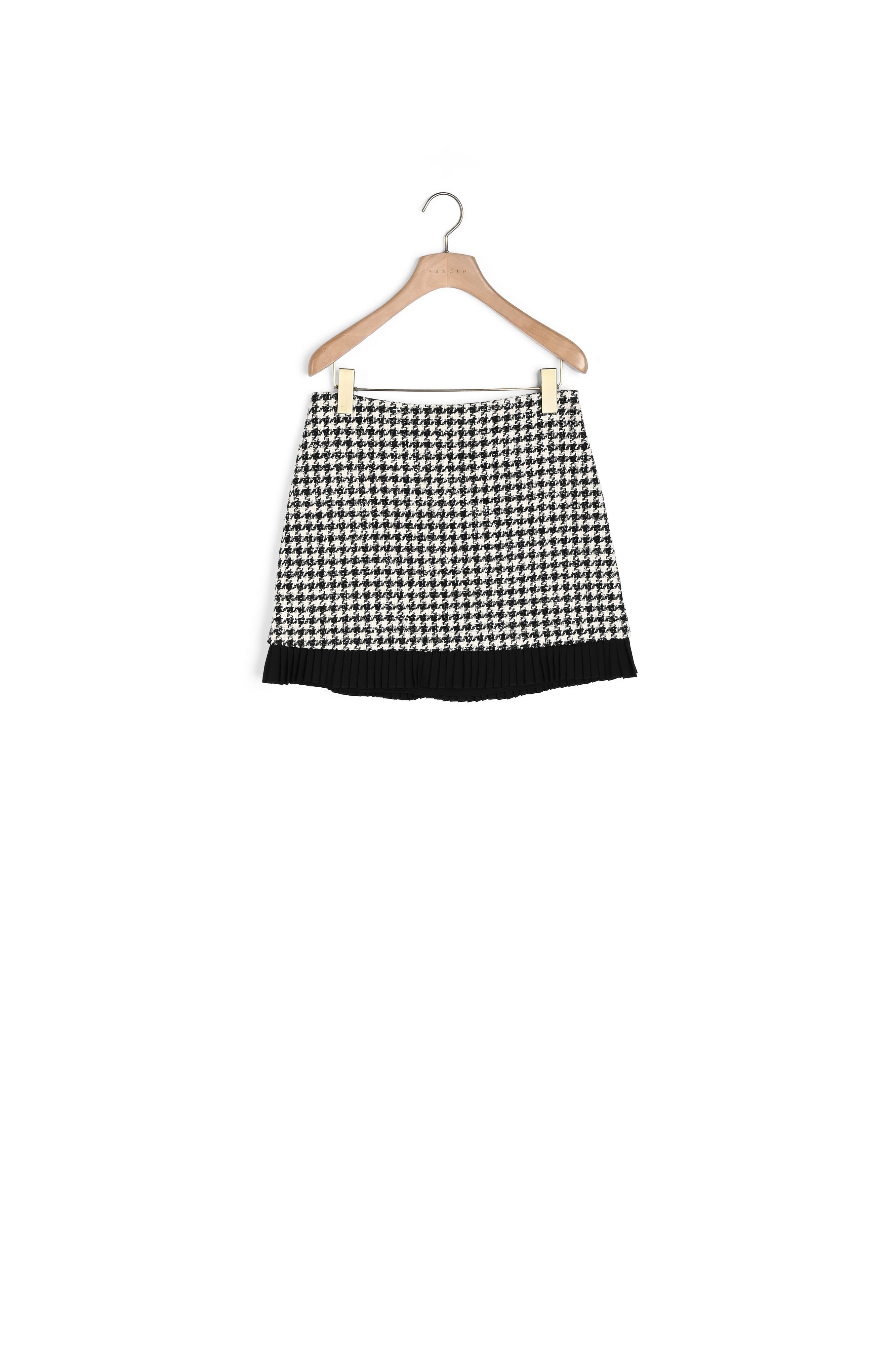 Jupe courte en tweed pied de poule Sandro seconde main