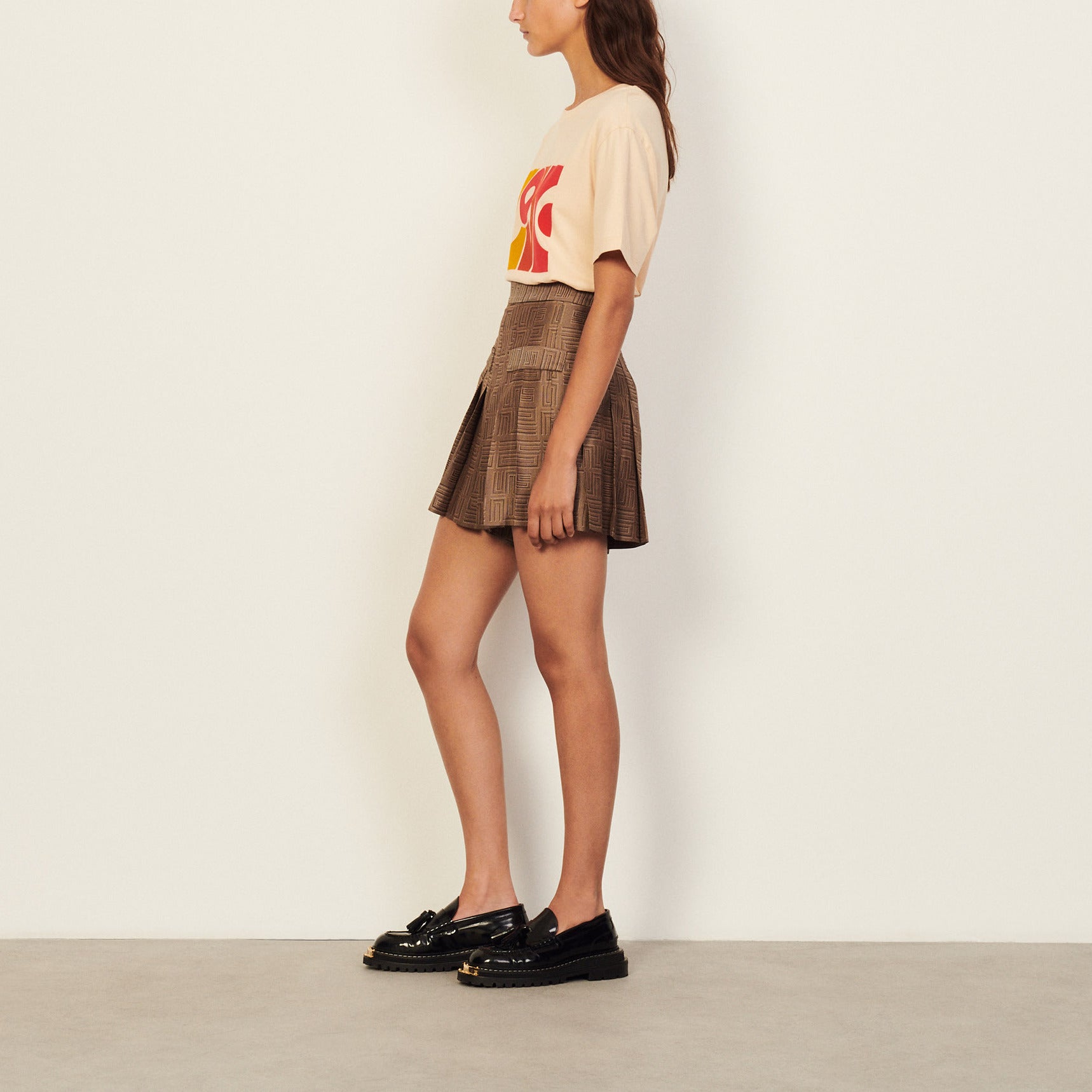 Short Jupe en jacquard fantaisie Sandro seconde main