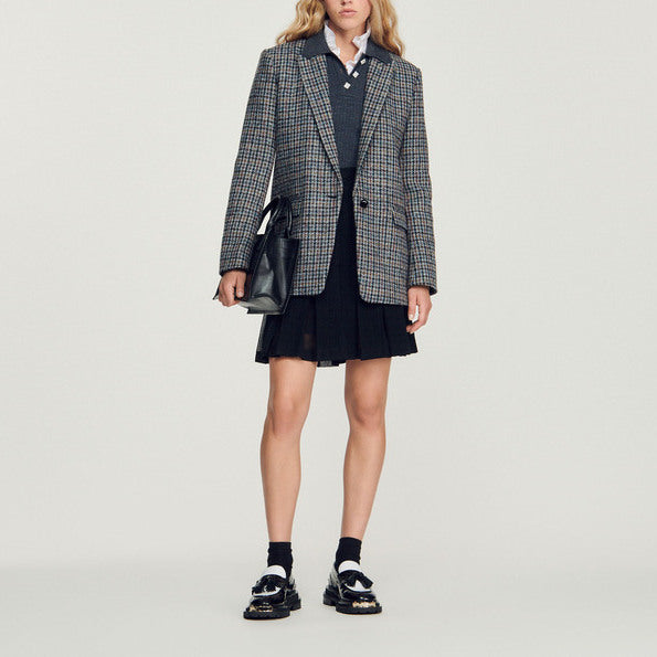 Veste de tailleur a carreaux Sandro seconde main