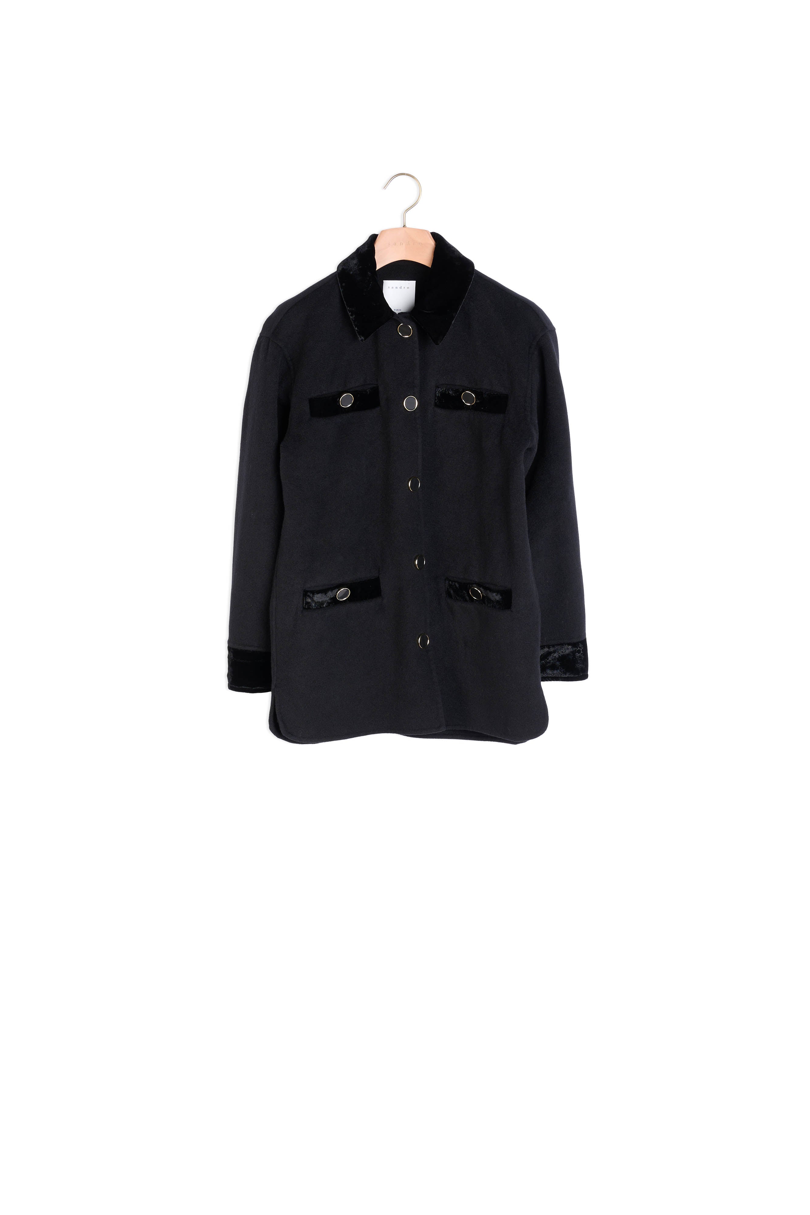 Veste en laine à carreaux Sandro seconde main