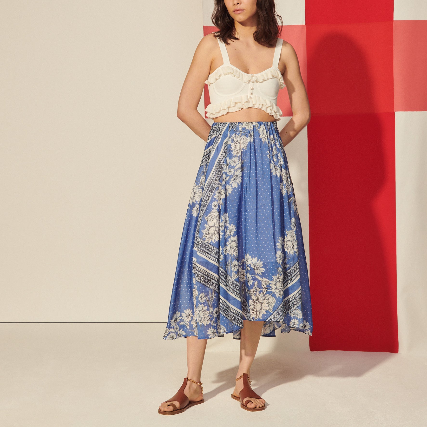 Jupe longue imprimée Sandro seconde main