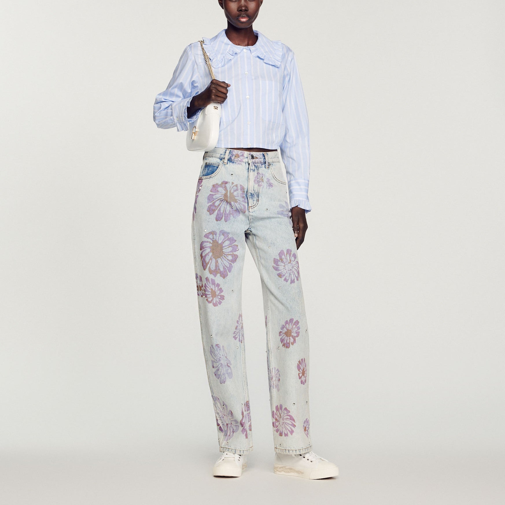 Chemise courte à grand col Sandro seconde main