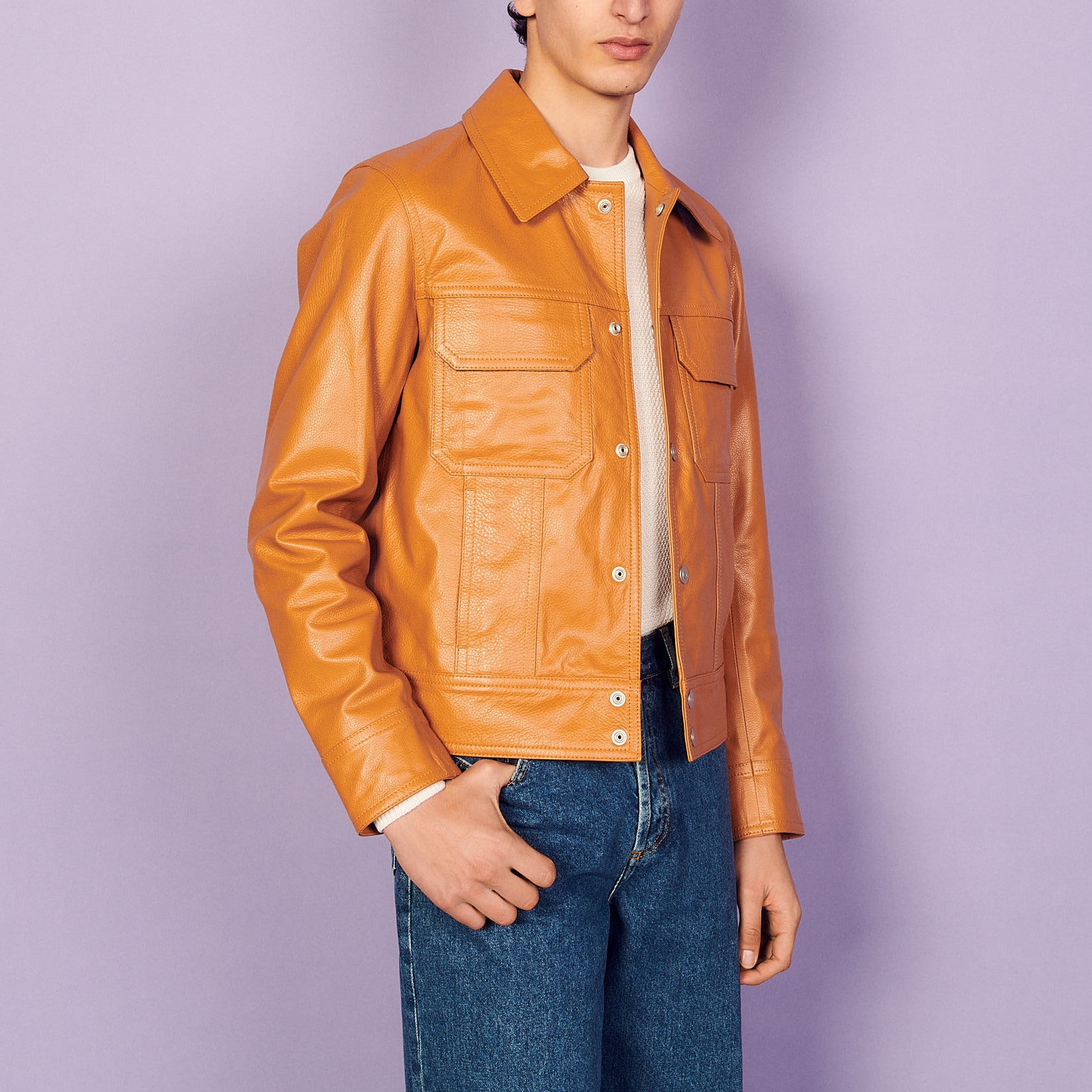 Veste en cuir Sandro seconde main