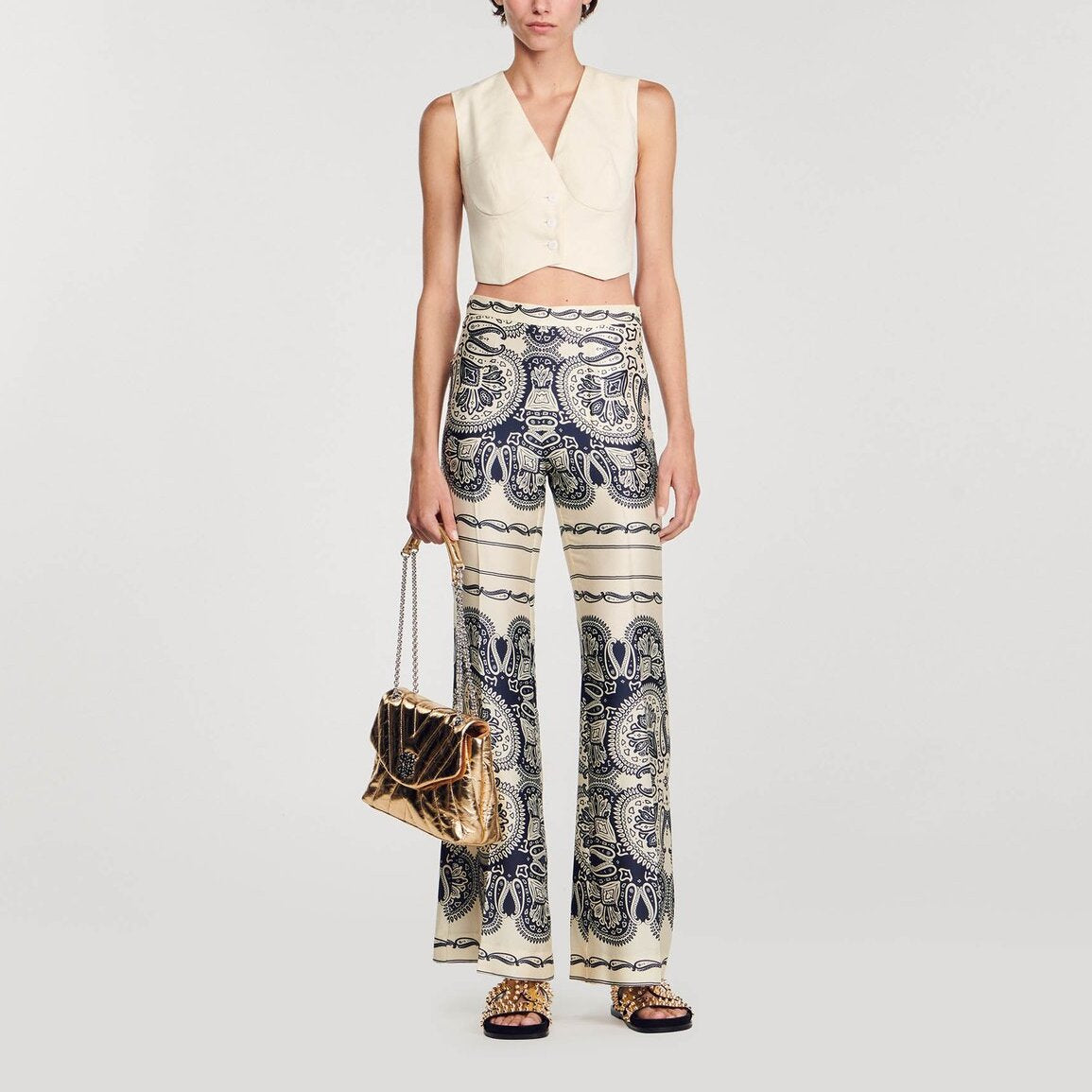 Pantalon fluide imprimé Sandro seconde main