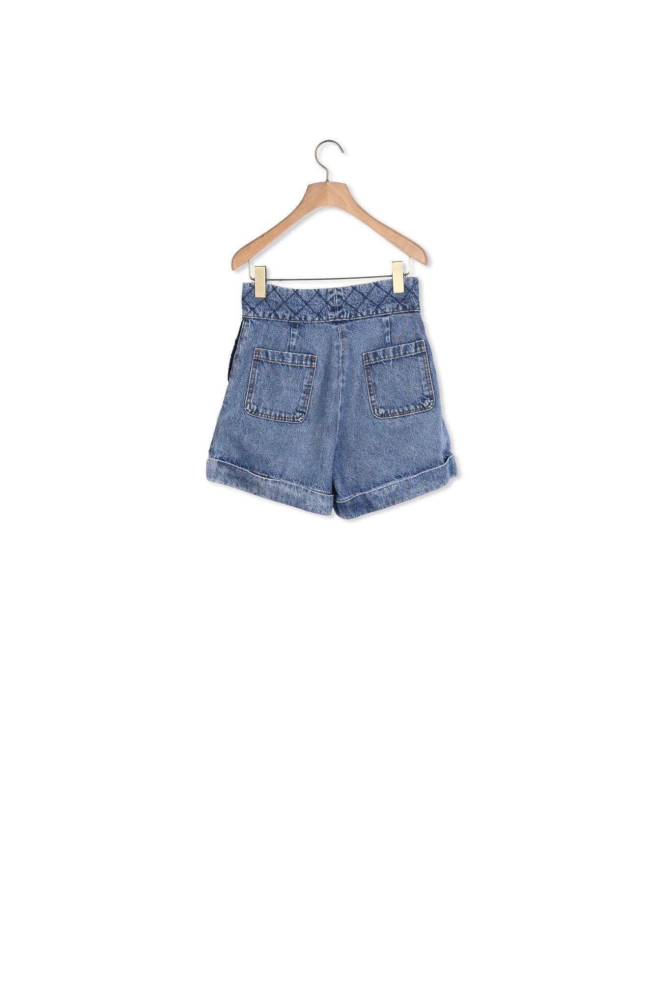 Short en Jean à ceinture matelassée Sandro seconde main