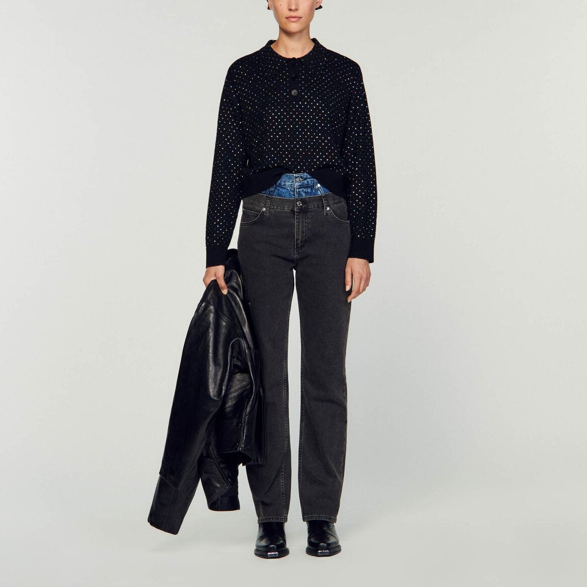 Pull Noir Sandro seconde main