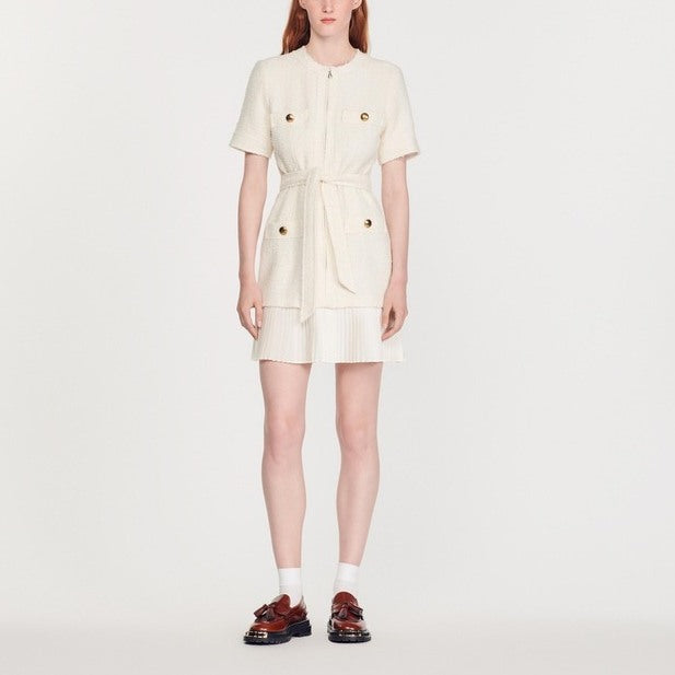 Robe Manteau en lainage effet tweed Sandro seconde main