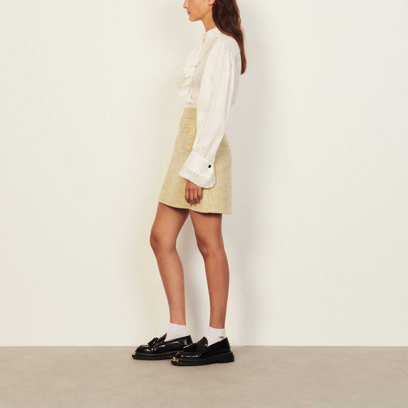 Jupe courte en laine Sandro seconde main