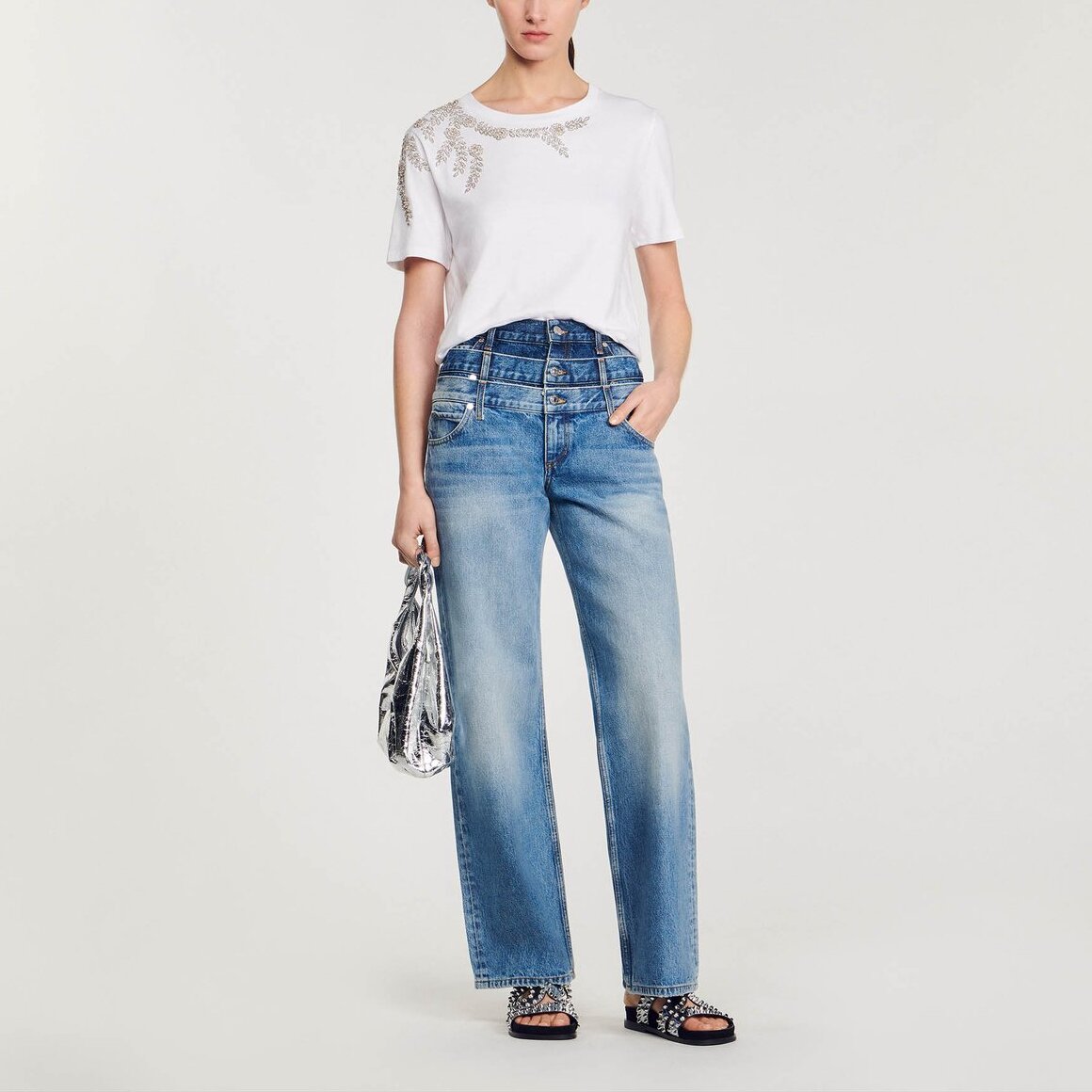 T-shirt orné de strass Sandro seconde main