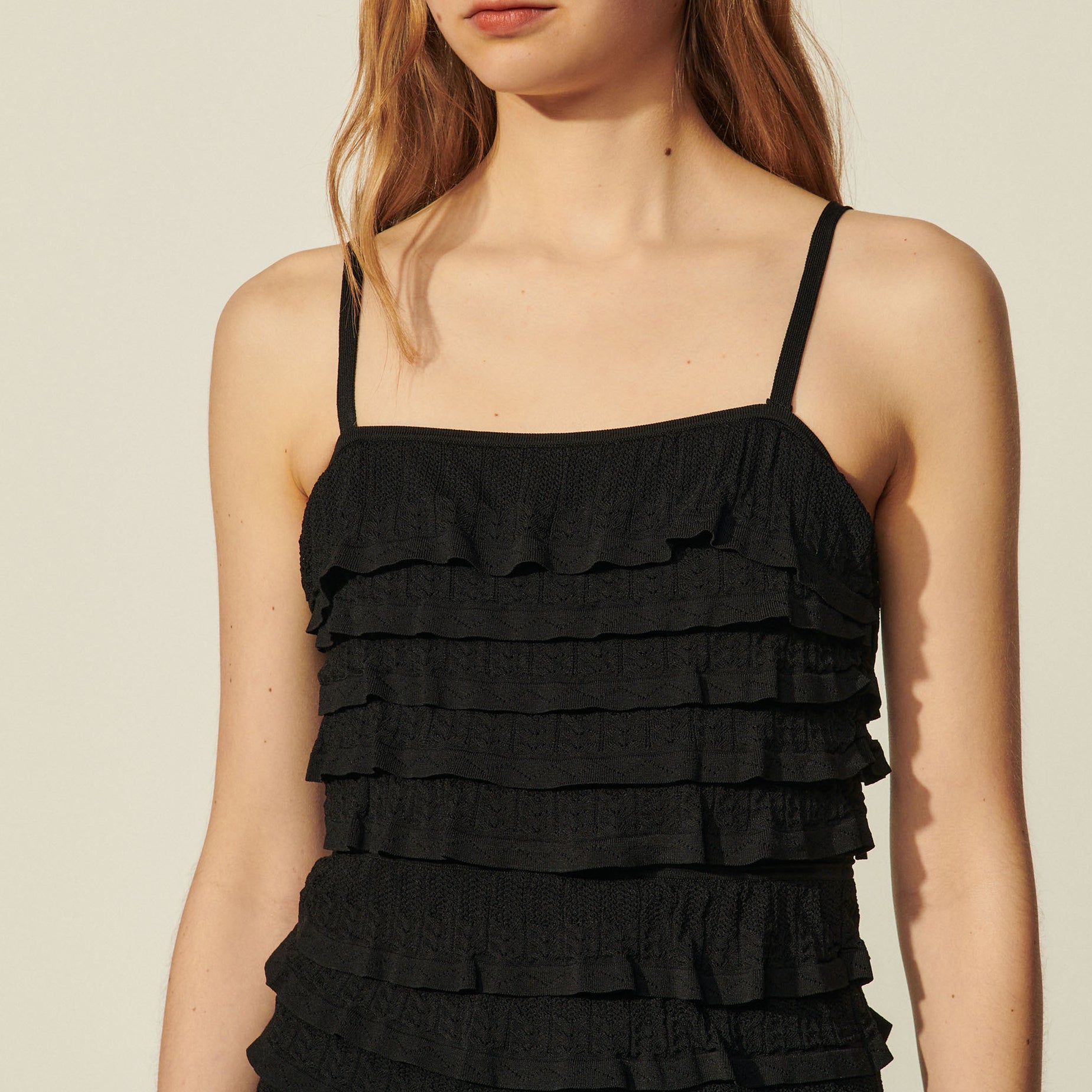 Robe en Maille volantée Sandro seconde main