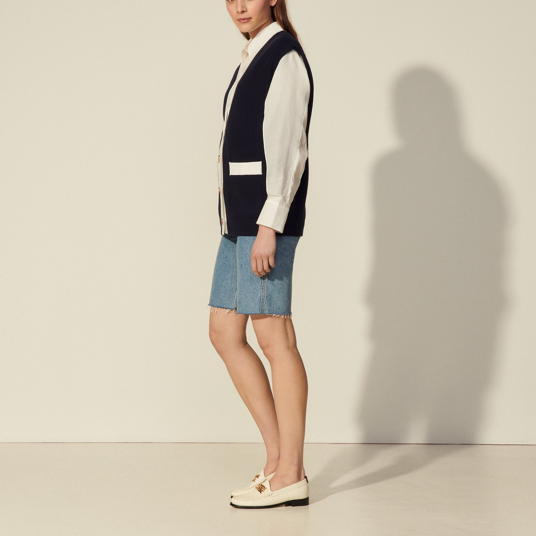 Cardi-coat oversize sans manches Sandro seconde main