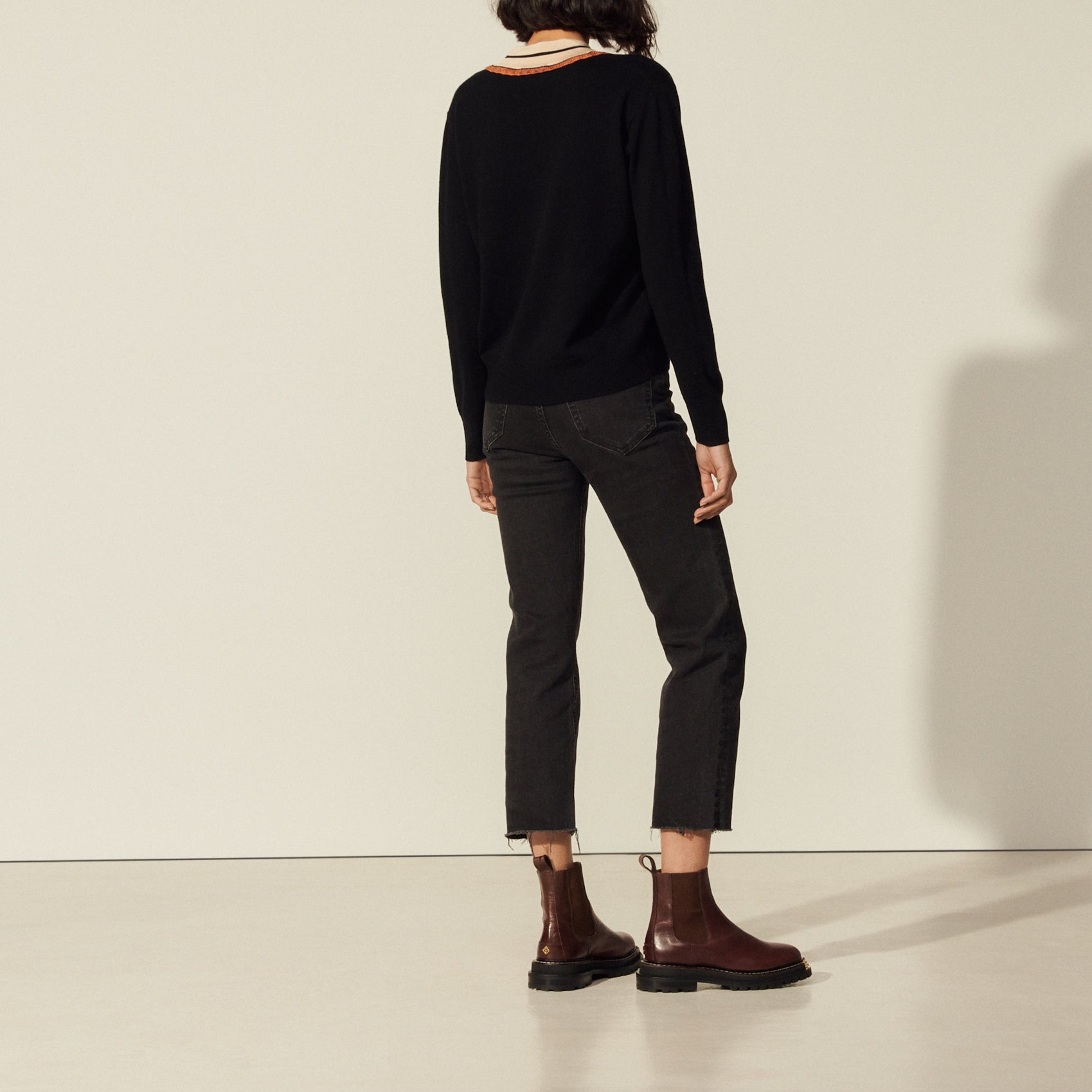 Pull à encolure rayée Sandro seconde main