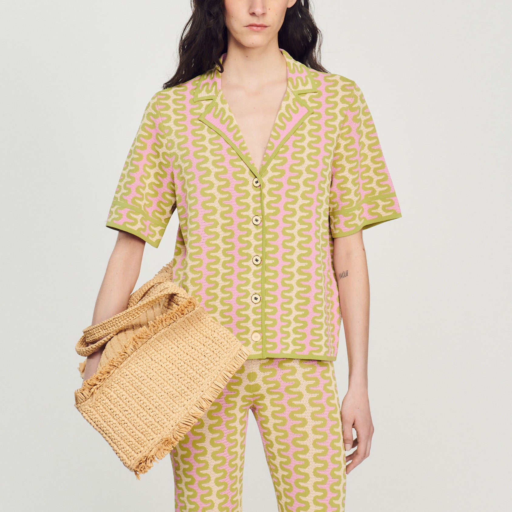 Cardigan en Maille à motifs Sandro seconde main