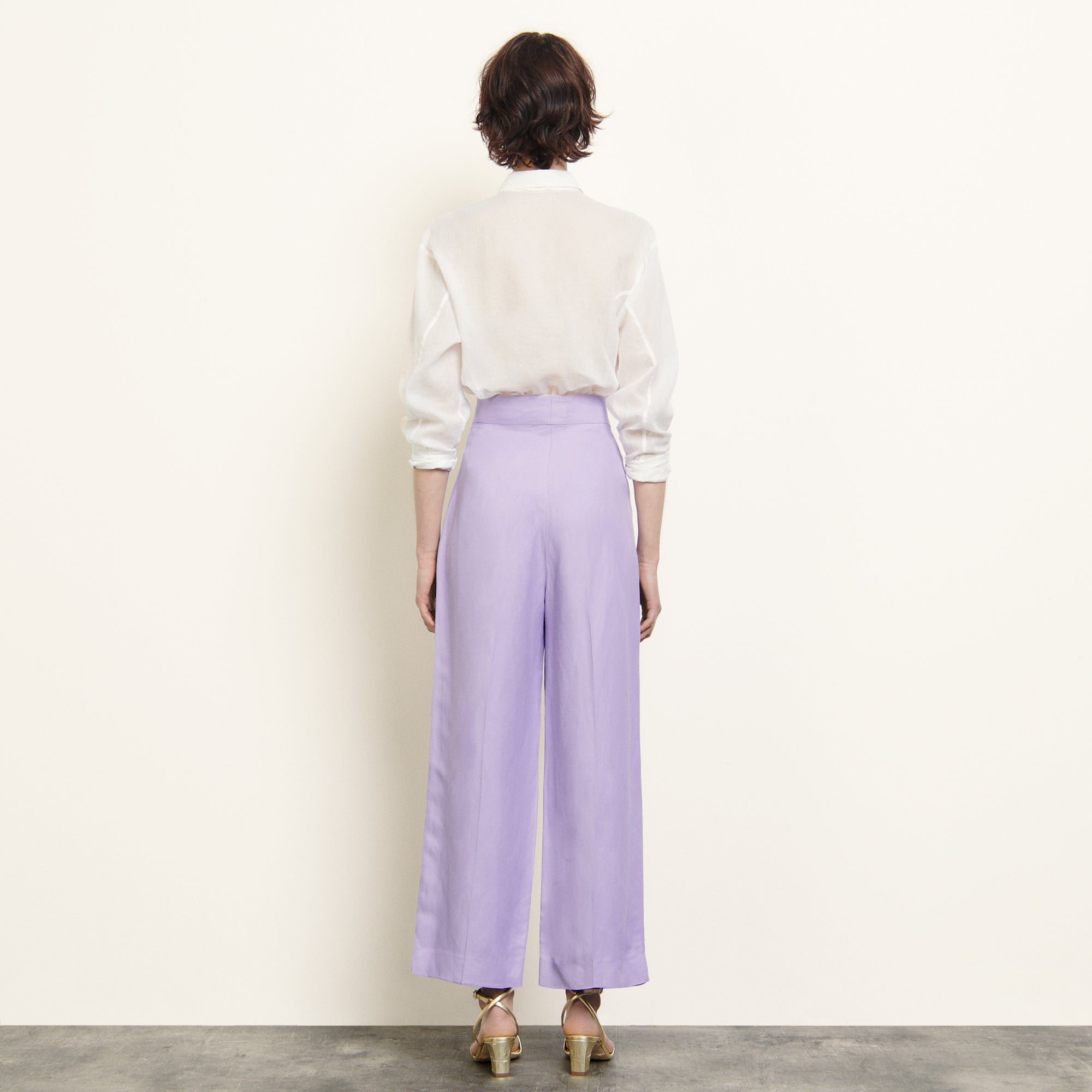  Pantalon large en lin mélangé Sandro seconde main