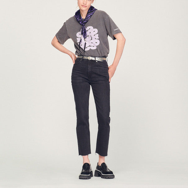 Tee-shirt en coton bio motif double S Sandro seconde main