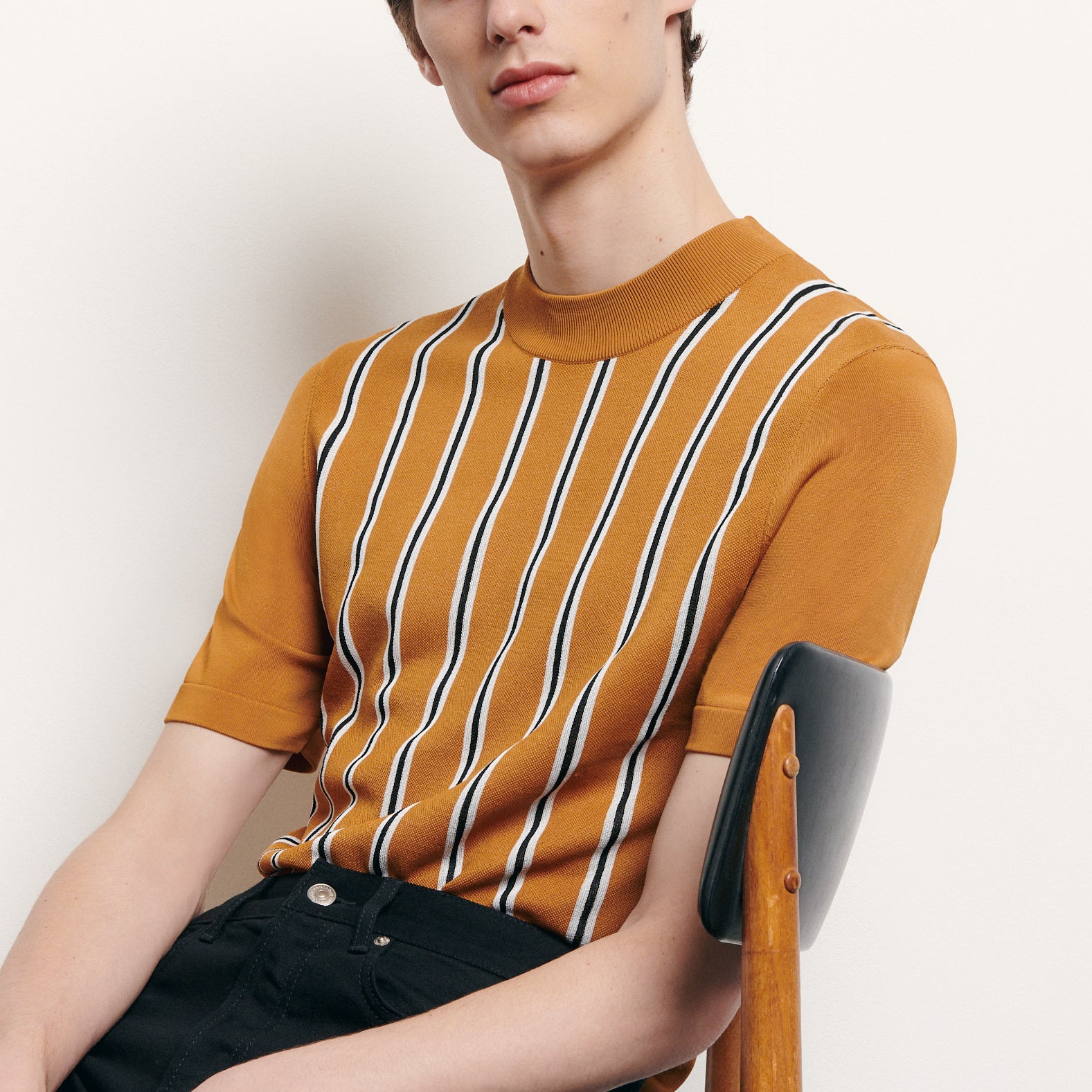 T-shirt rayé en Maille Sandro seconde main
