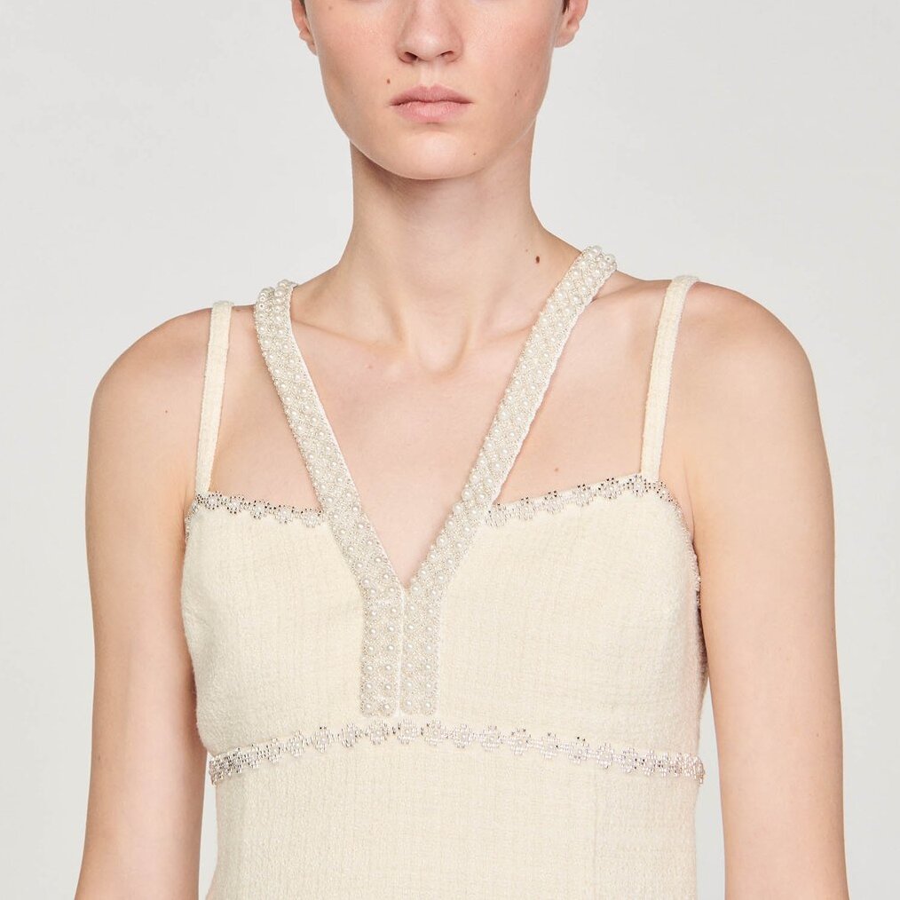 Robe courte ornée de perles Sandro seconde main