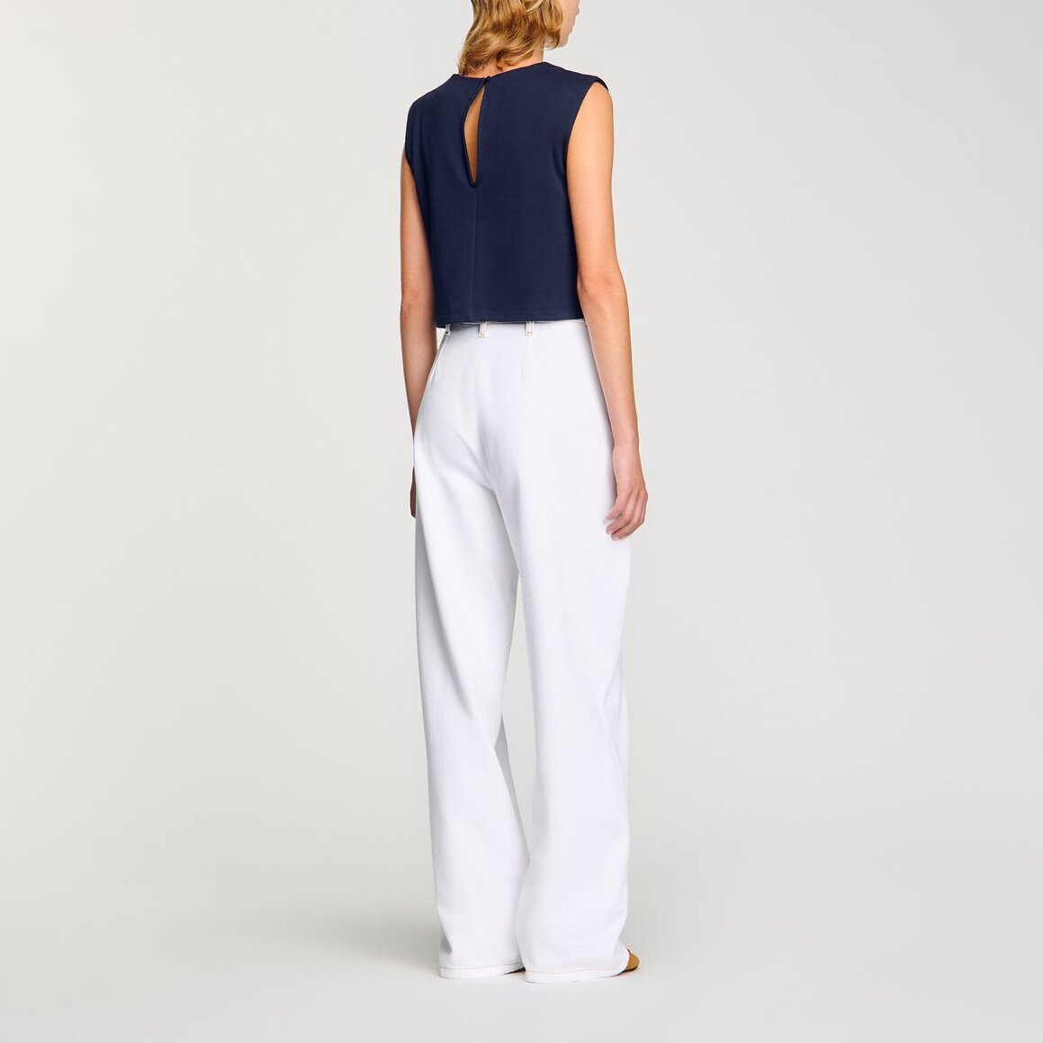 T-shirt sans manches marinière Sandro seconde main