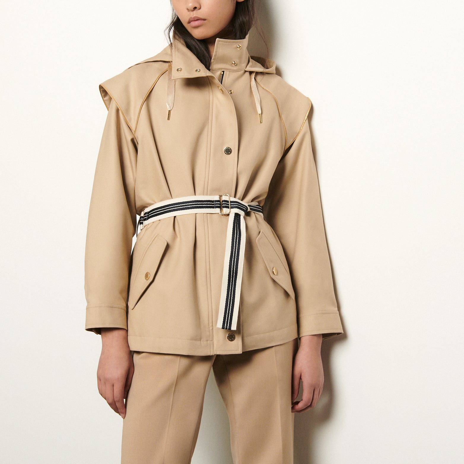 Parka en gabardine de coton Sandro seconde main