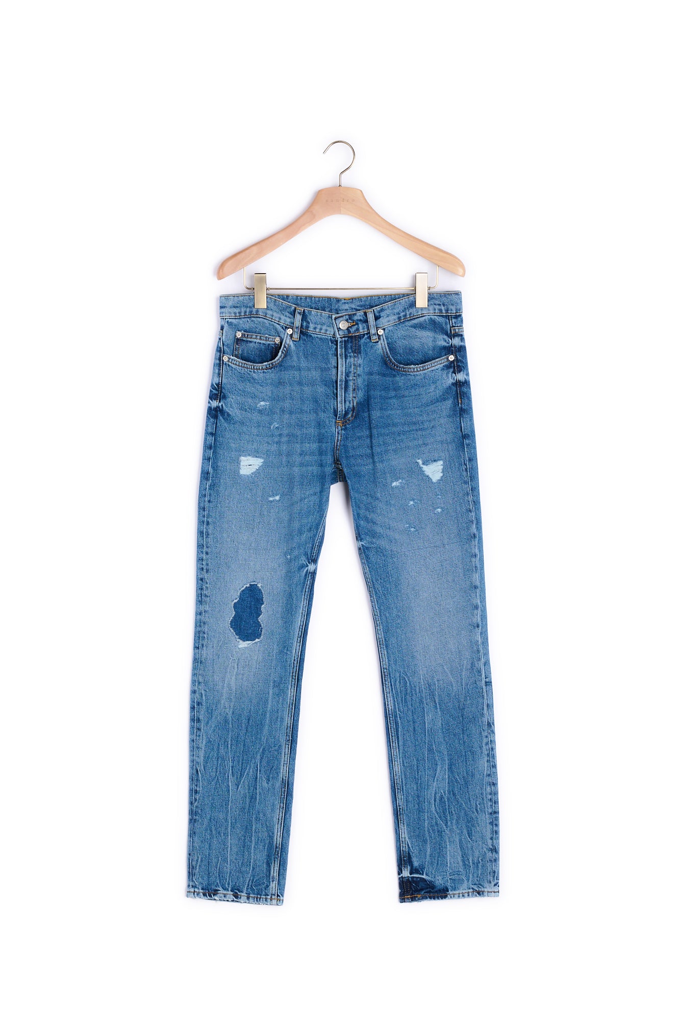 Jean slim destroy en coton Sandro seconde main