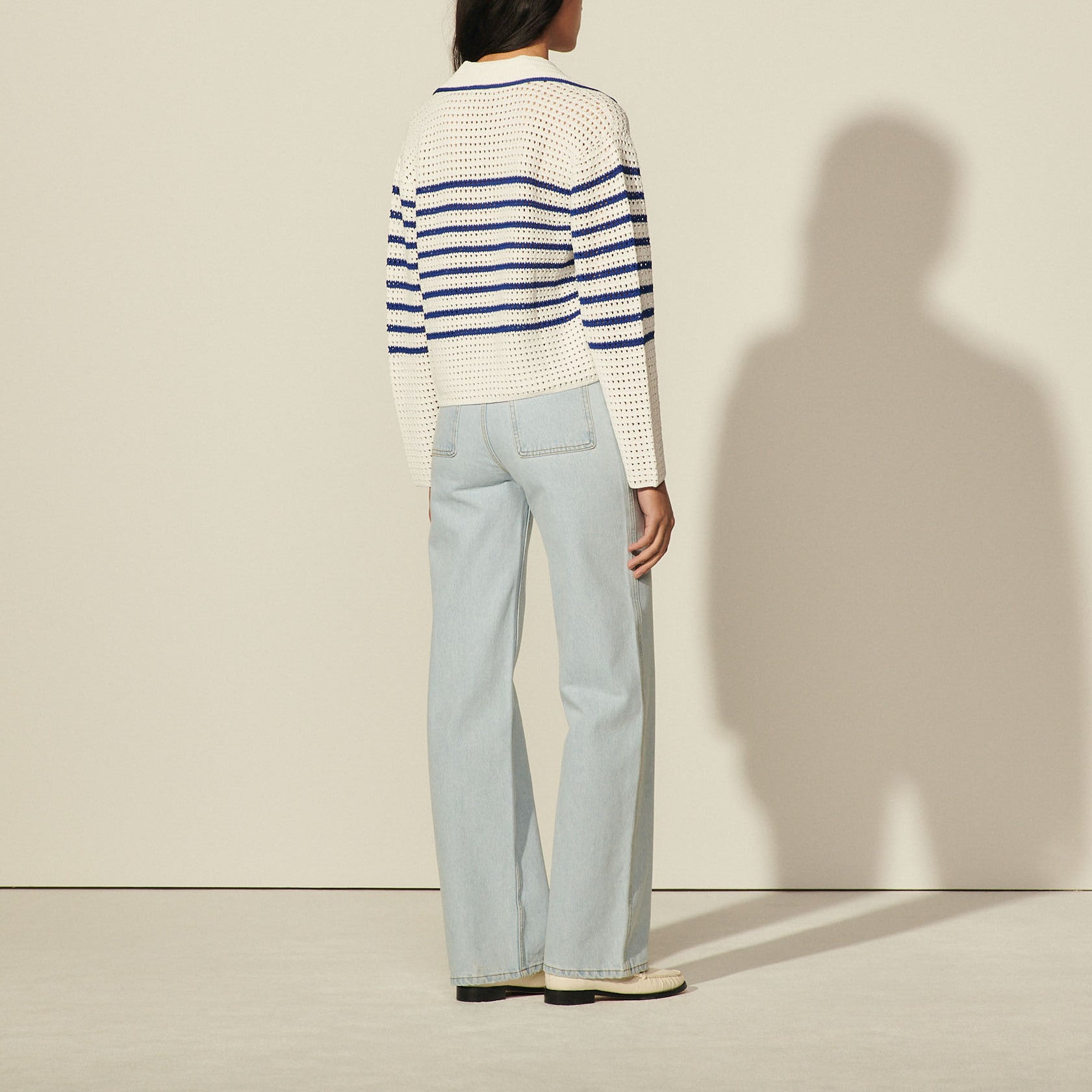 Pull marinière en crochet Sandro seconde main