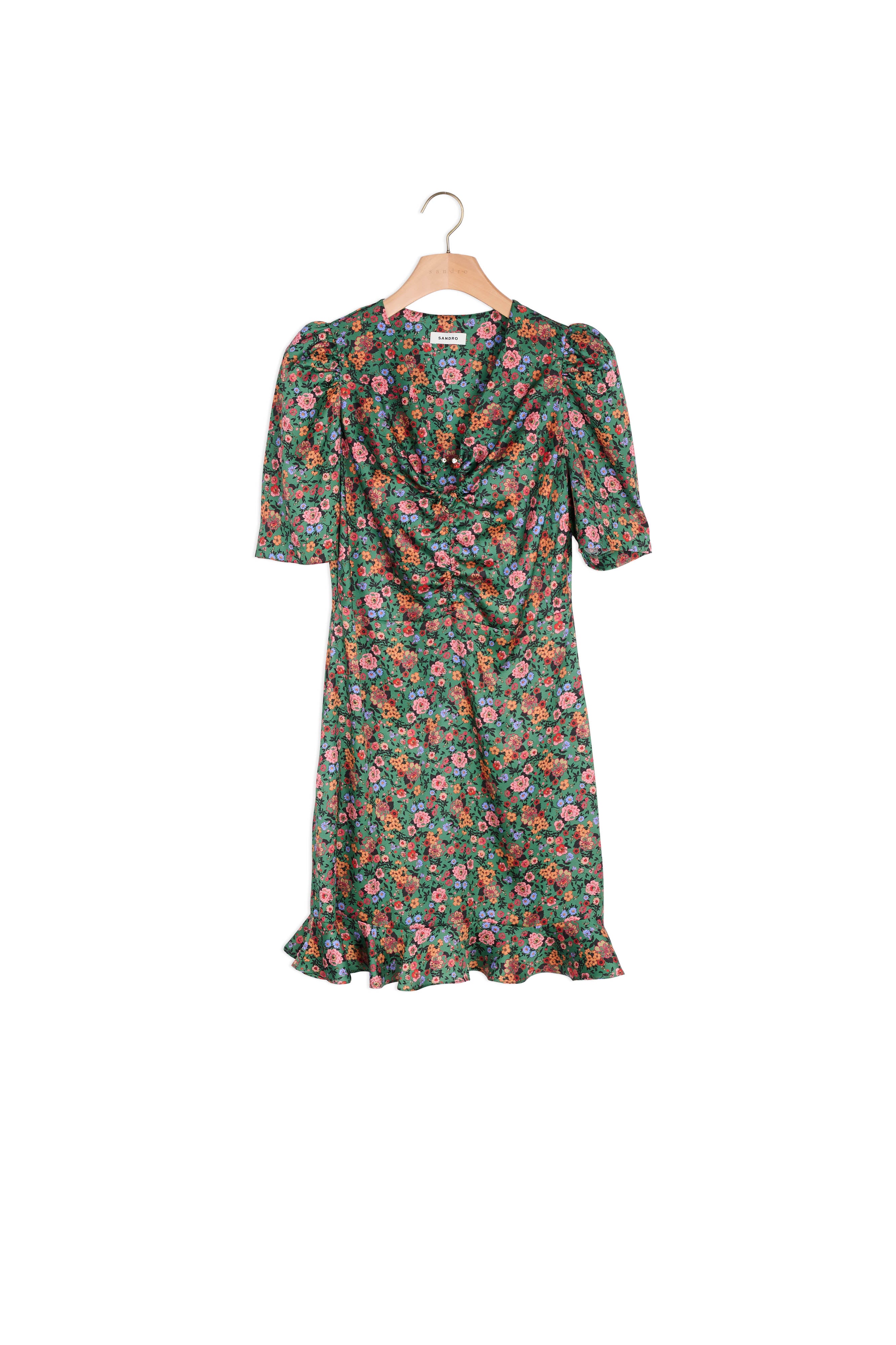 Robe courte à imprimé Fleurs d'automne Sandro seconde main