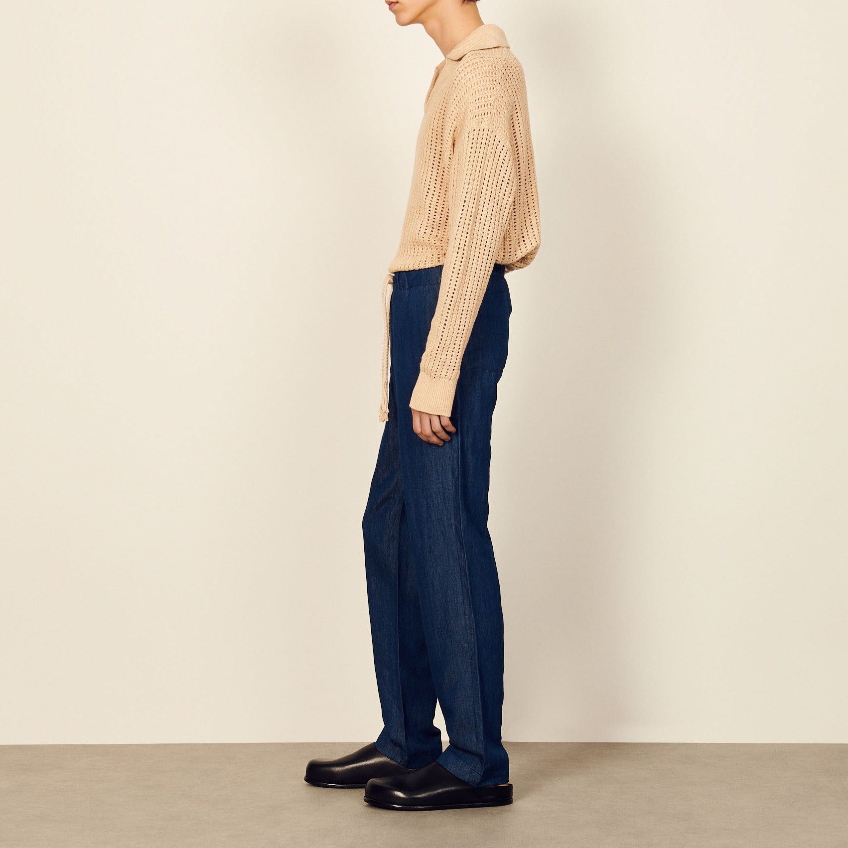 Pantalon large en chambray Sandro seconde main