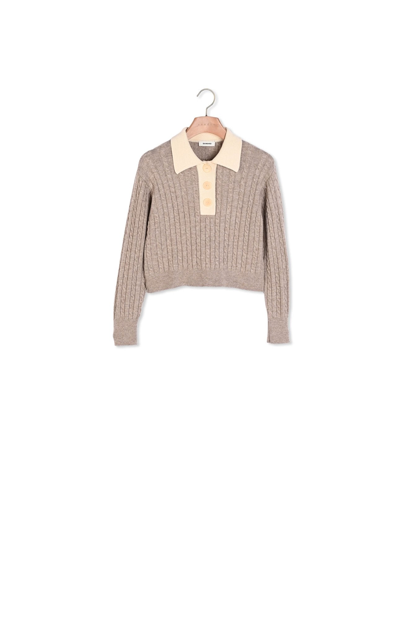 Pull court en Maille torsadée Sandro seconde main