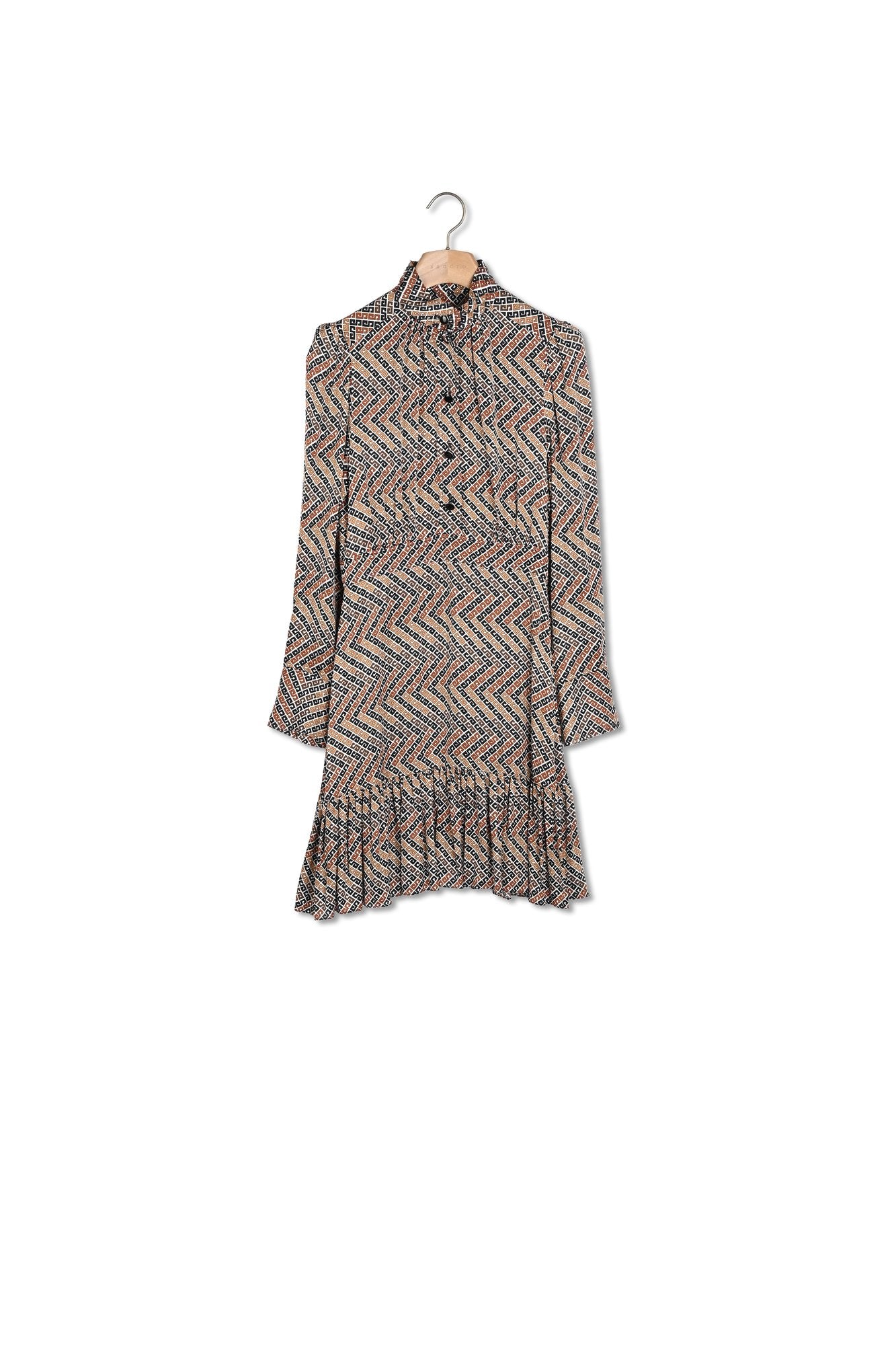 Robe courte imprimée à manches longues Sandro seconde main