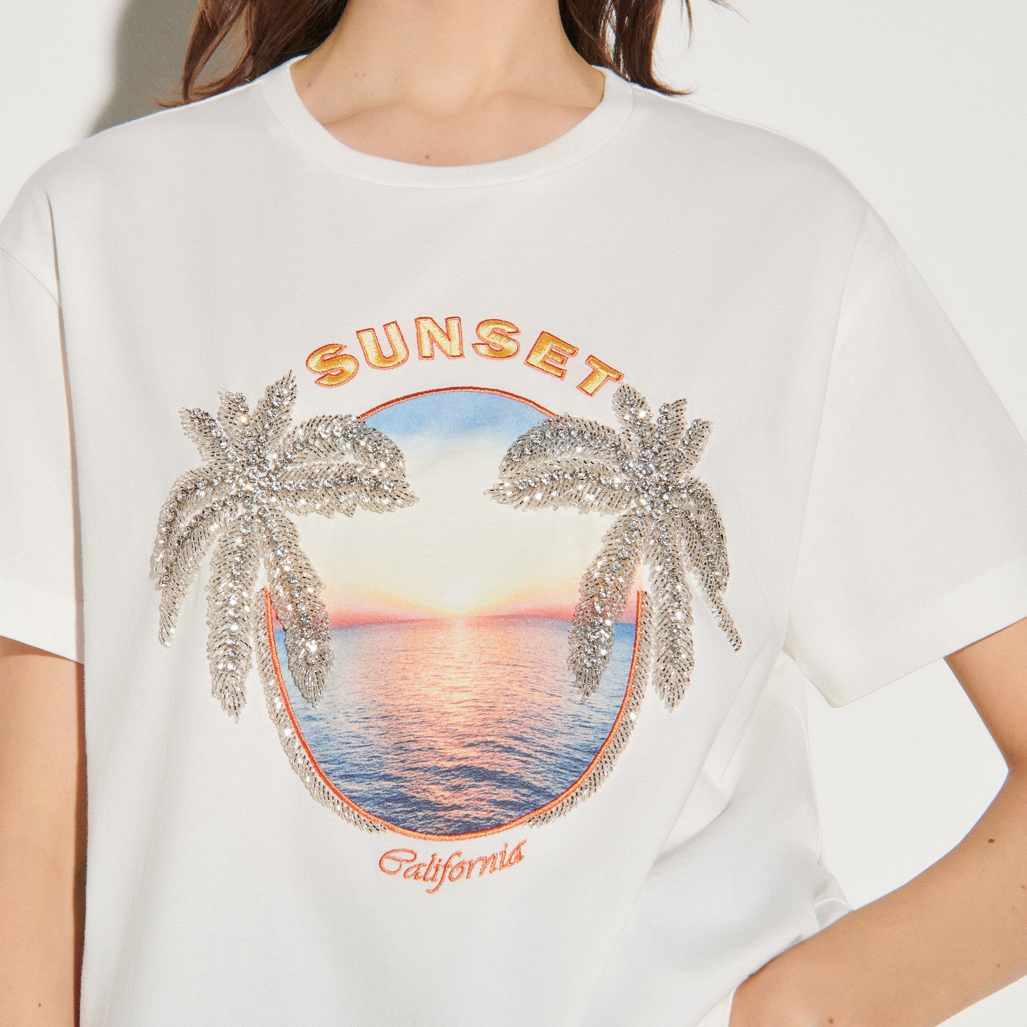 T-shirt imprimé avec strass Sandro seconde main