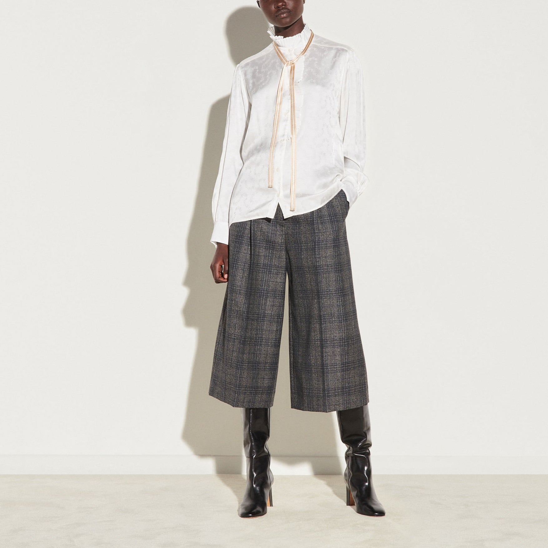 Chemise en jacquard et col plissé Sandro seconde main