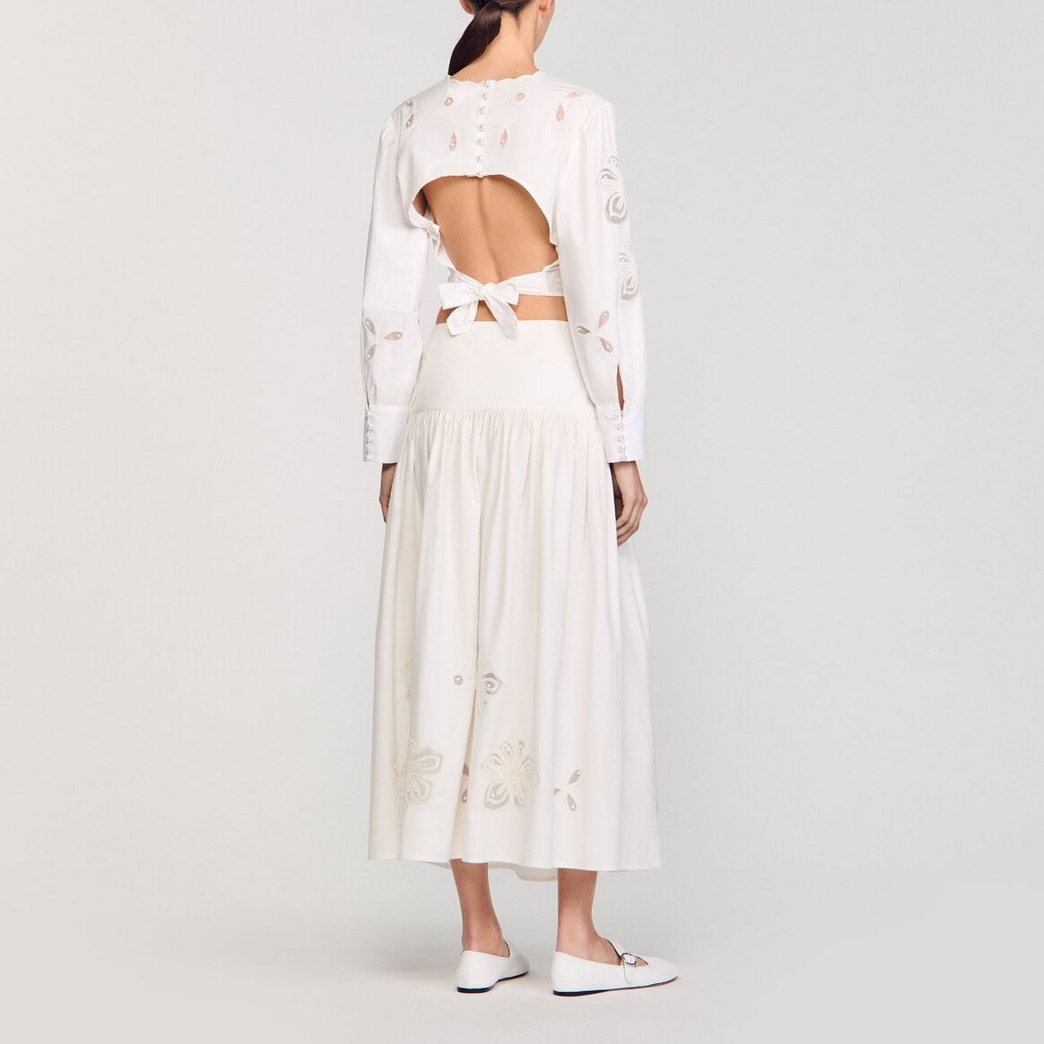 Jupe longue en popeline Sandro seconde main