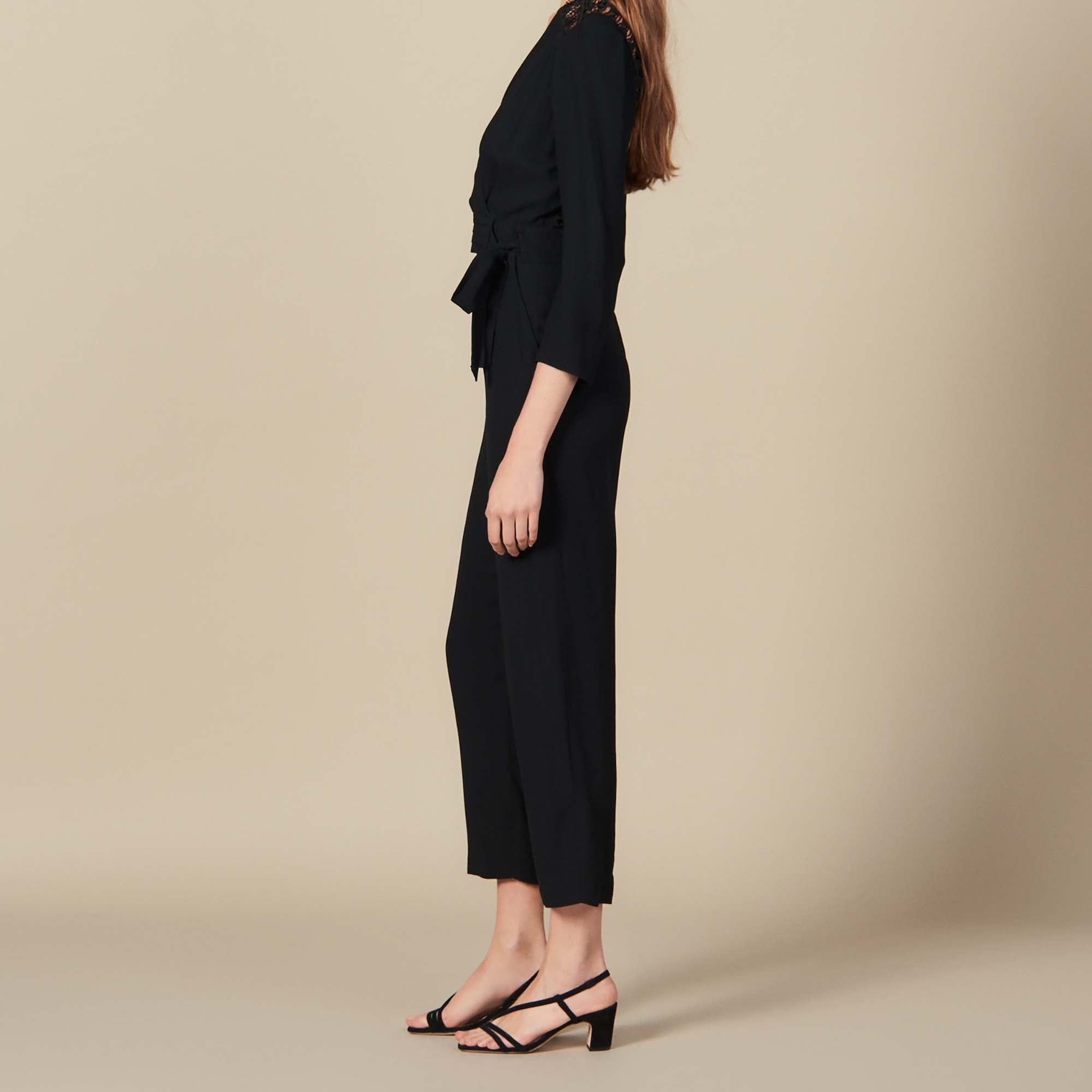 Combinaison Pantalon cache-cœur Sandro seconde main