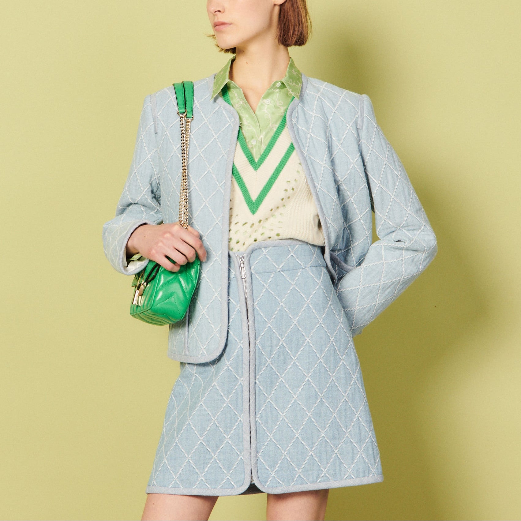 Jupe courte à surpiqures Sandro seconde main