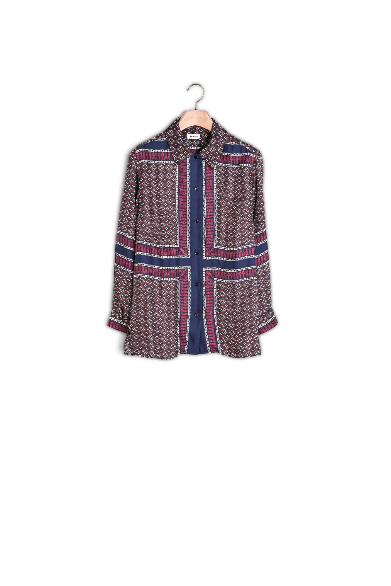 Chemise imprimée en soie Sandro seconde main