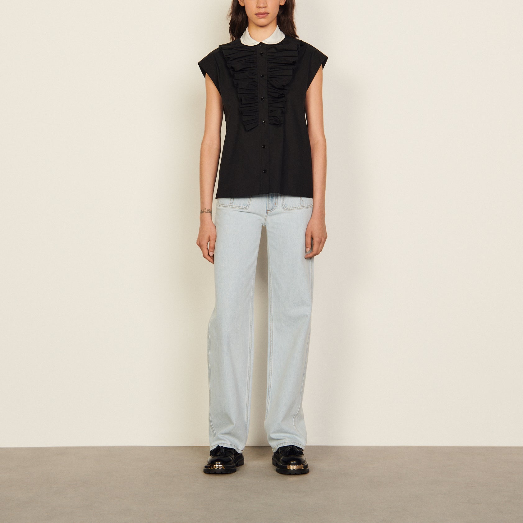 Chemise sans manches en coton biologique Sandro seconde main