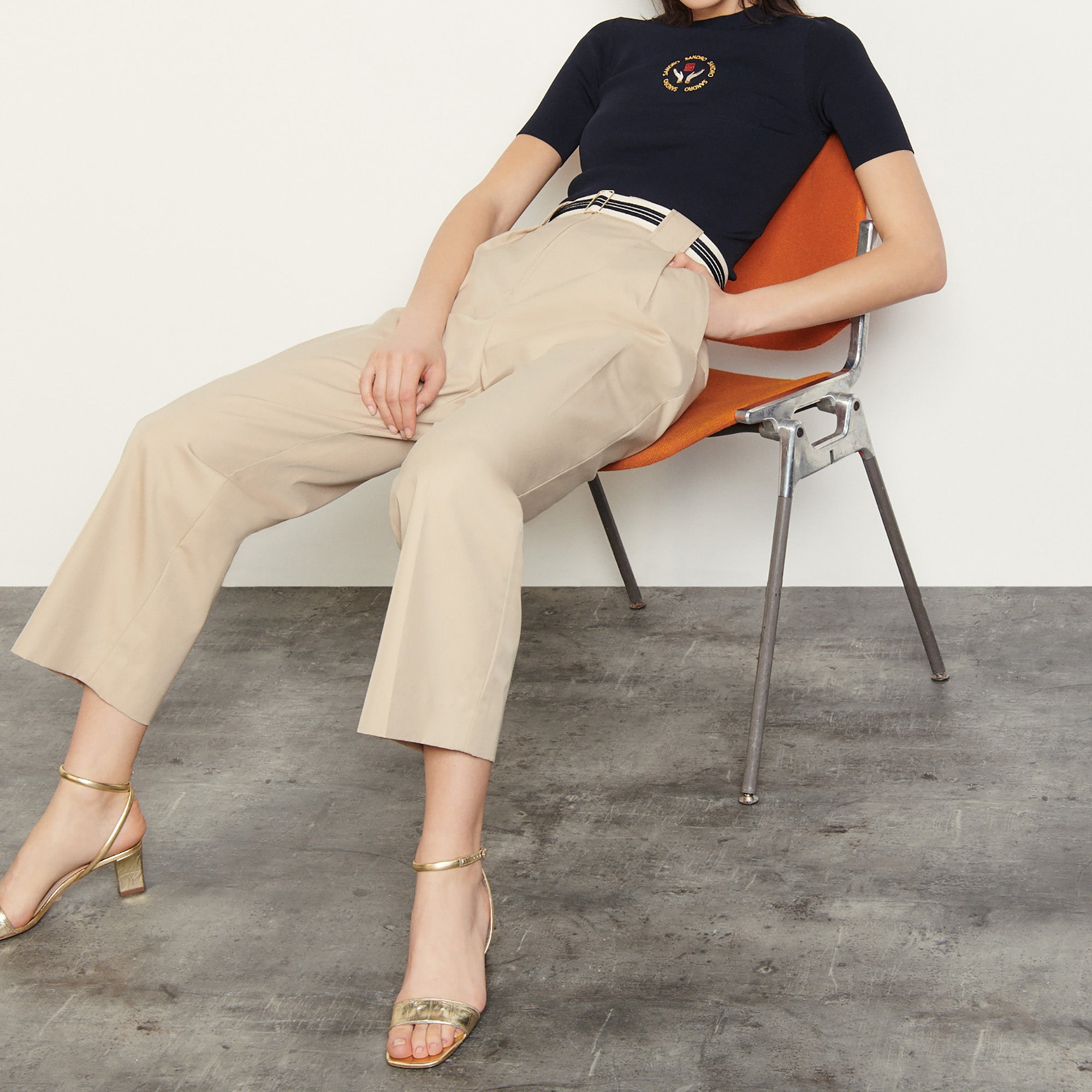 Pantalon en gabardine de coton Sandro seconde main