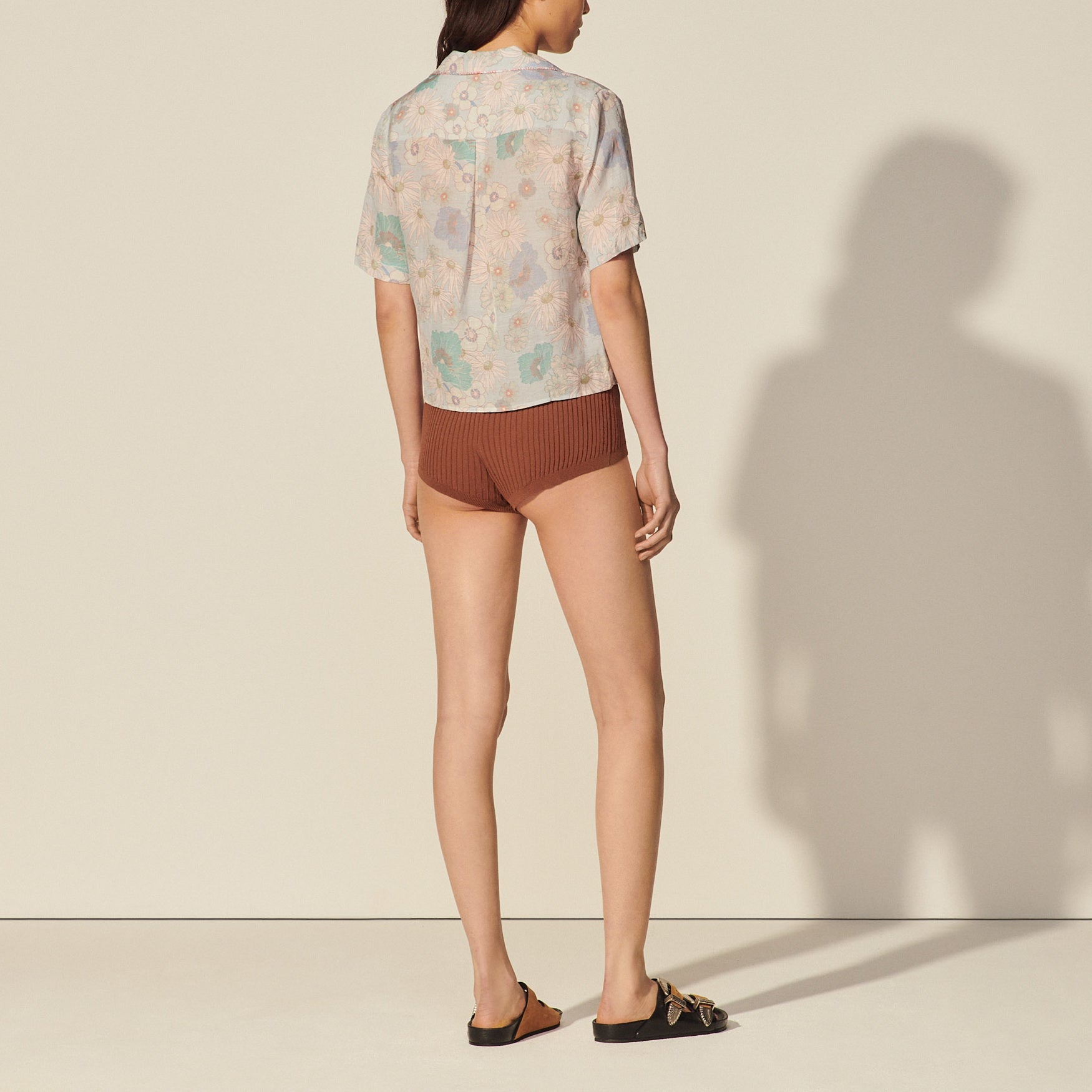 Chemise pyjama imprimée à nouer Sandro seconde main