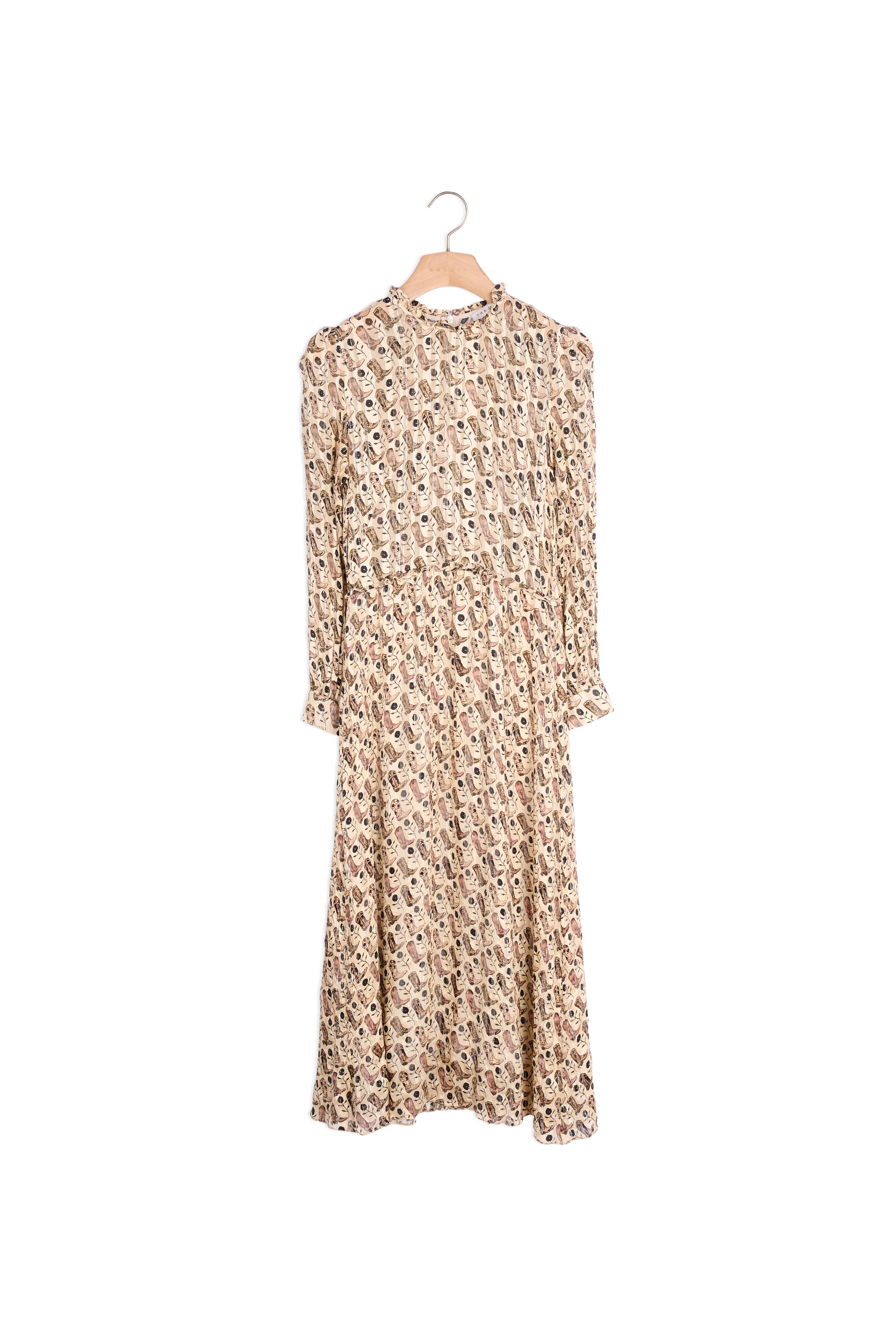 Robe midi en soie lurex imprimée Sandro seconde main