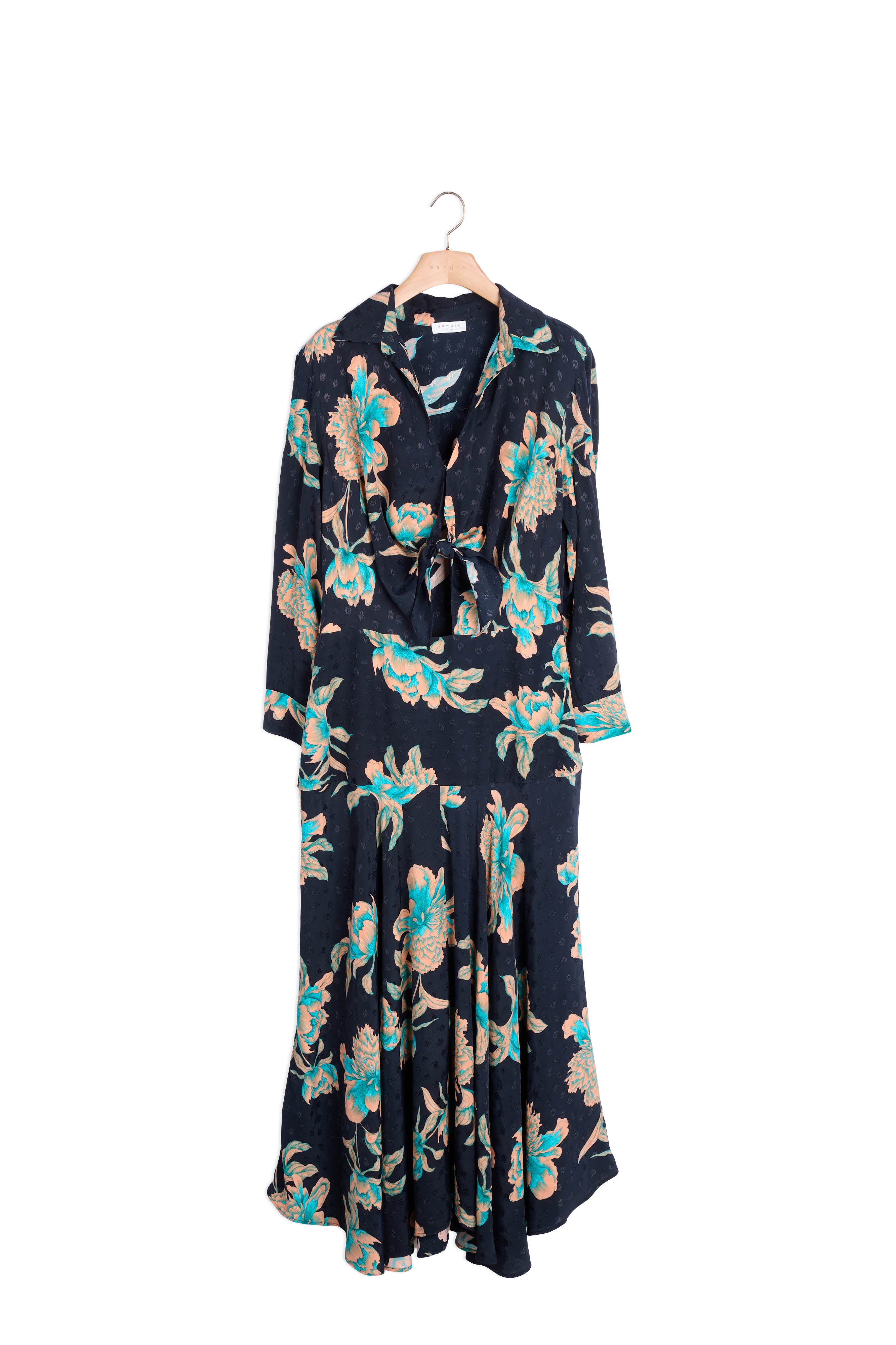Robe longue imprimée à nouer Sandro seconde main