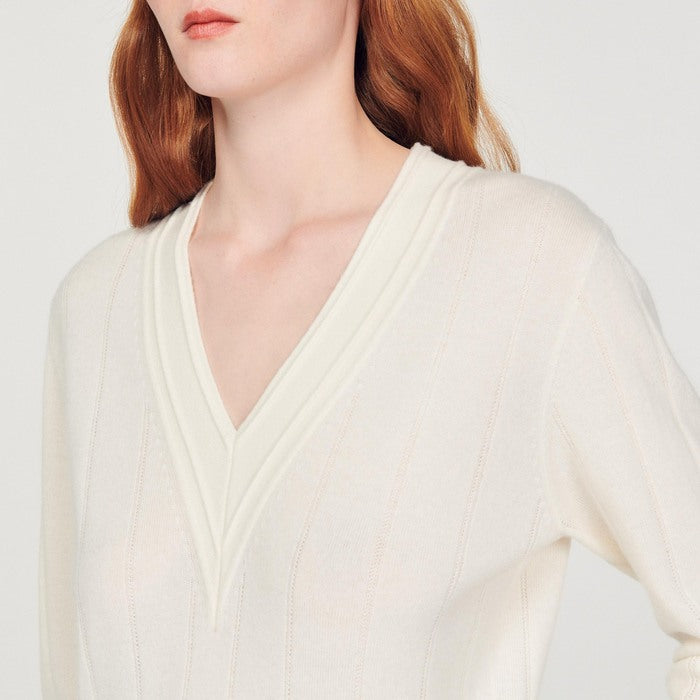 Pull en Maille à col V Sandro seconde main