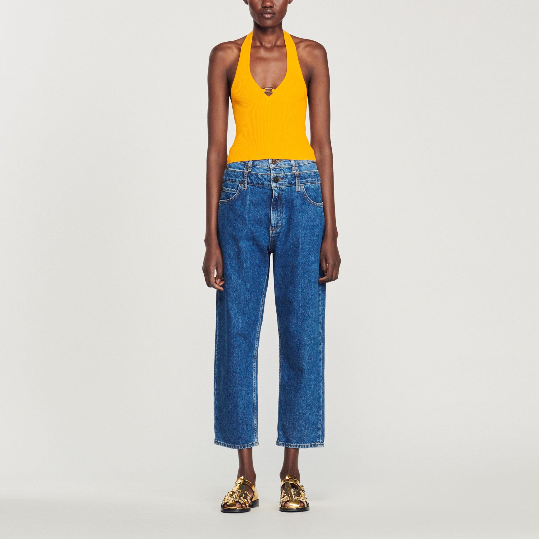 Top court en Maille détail bijou Sandro seconde main