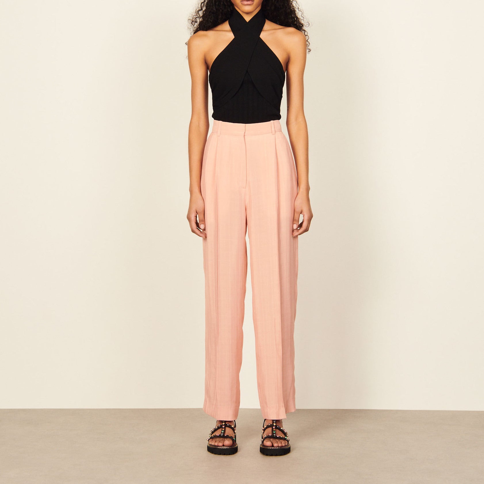 Pantalon droit à plis Sandro seconde main